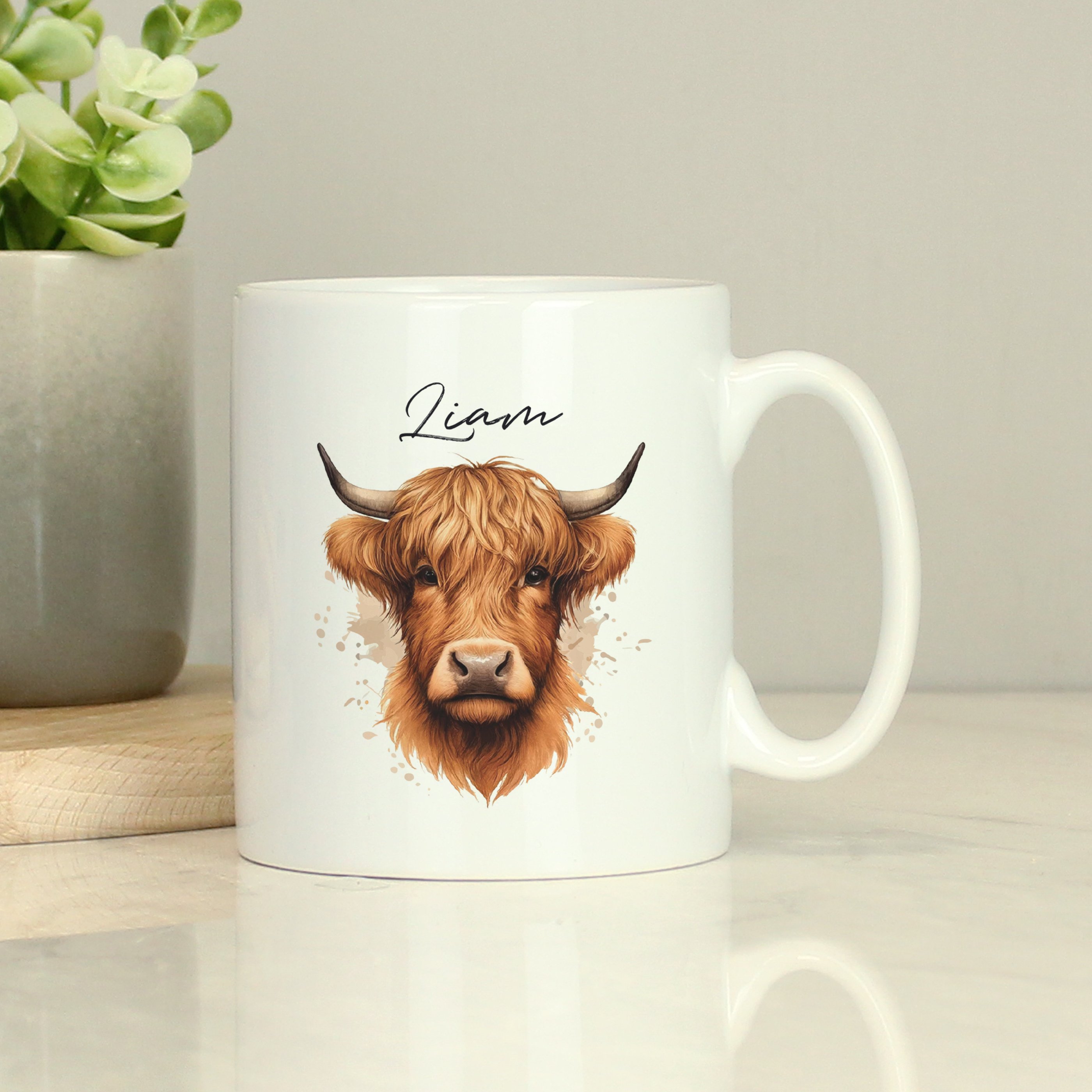 Personalised Highland Cow Mug