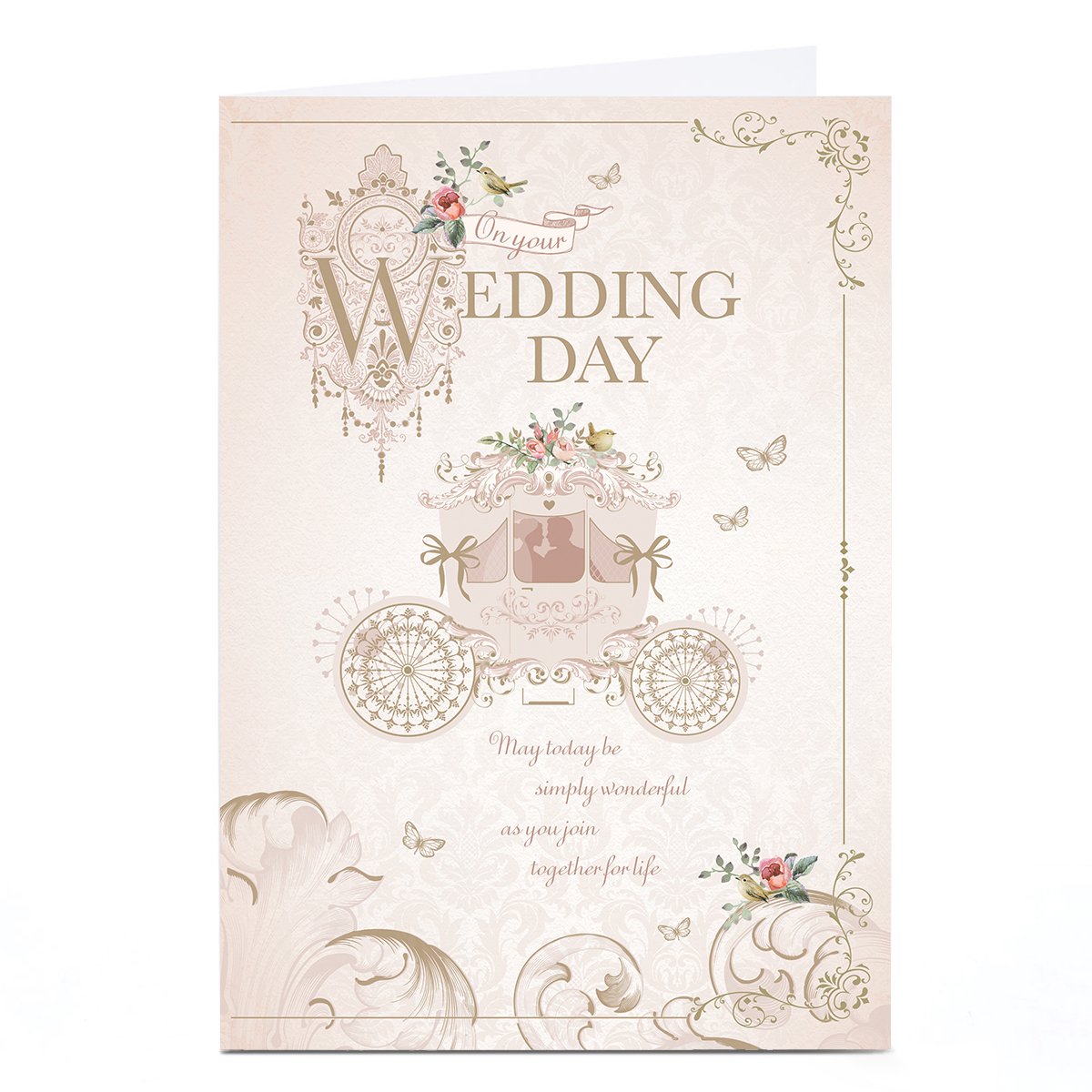 Personalised Wedding Card - Fairytale Carriage