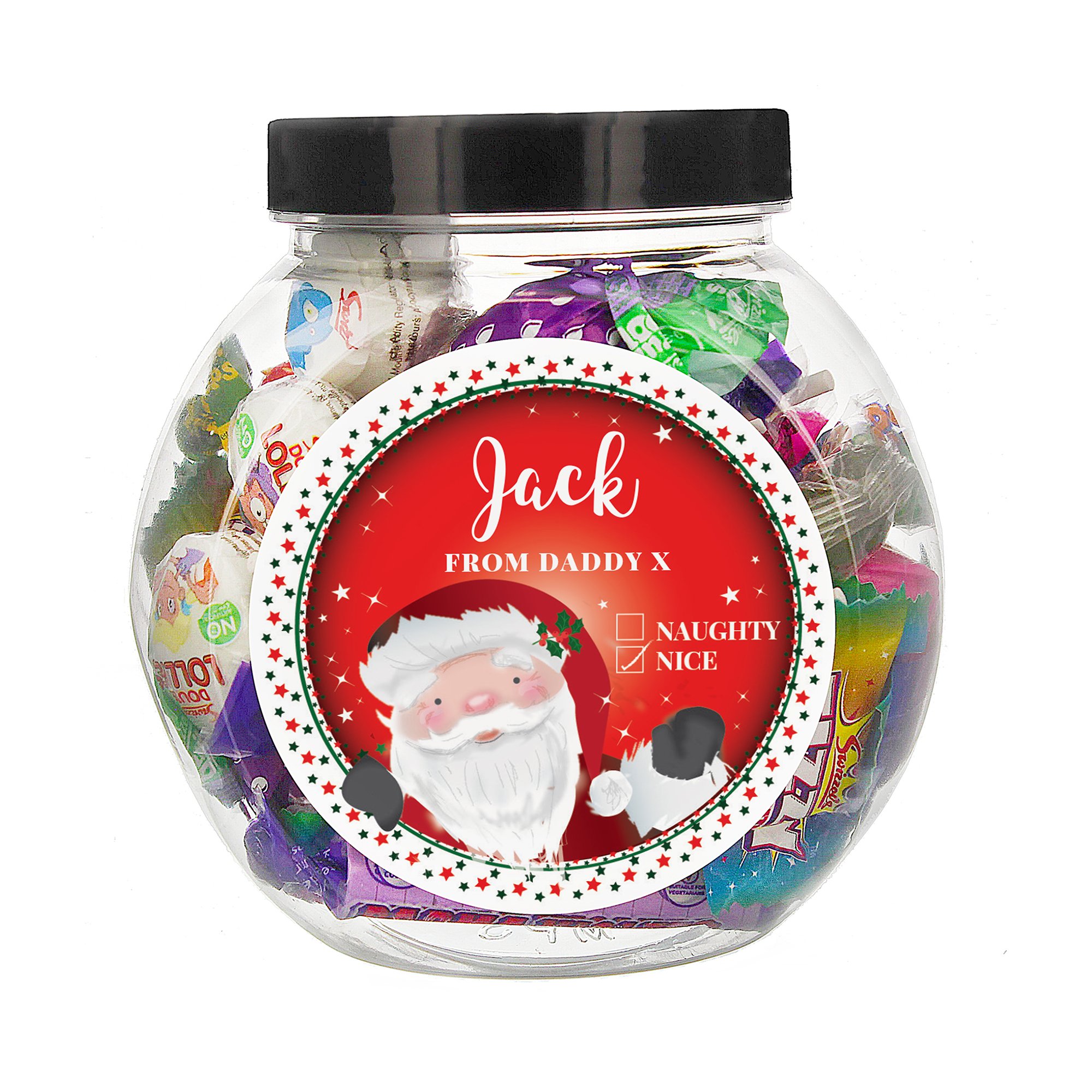 Pesonalised Santa Christmas Sweet Jar