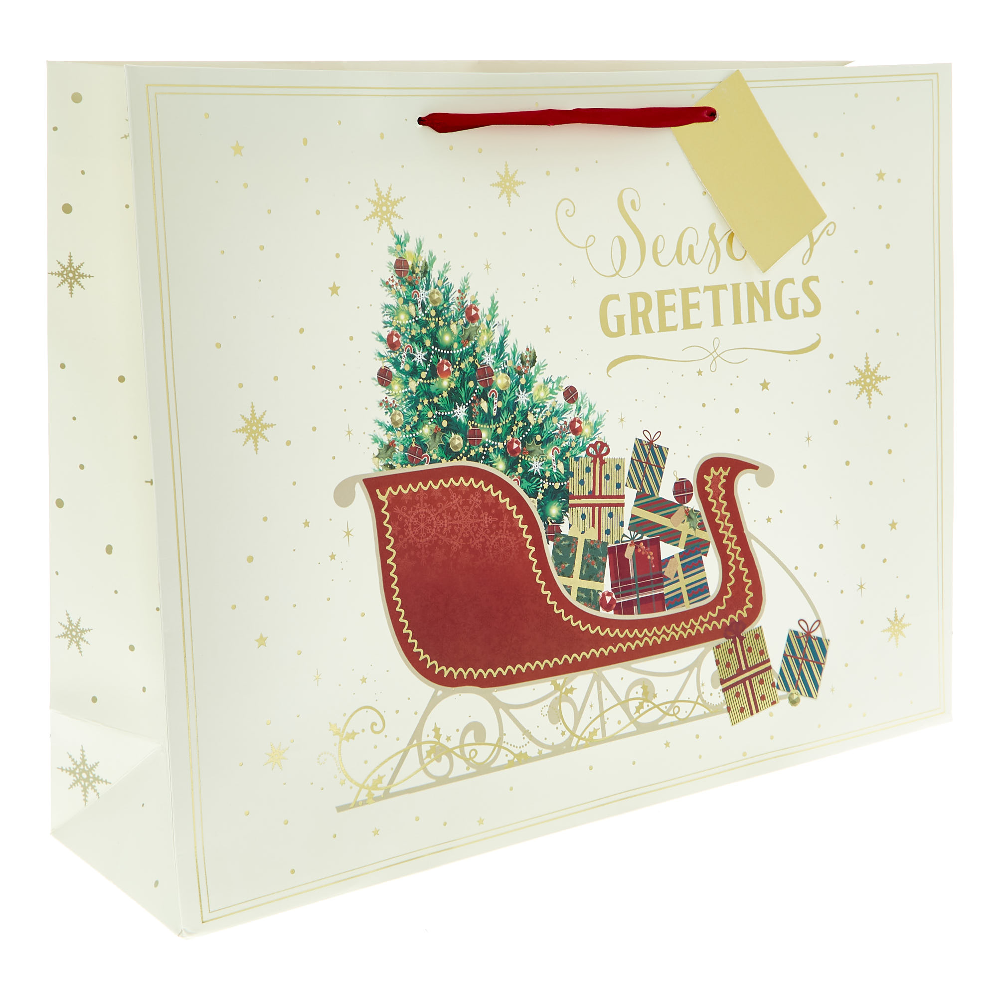 Extra-Large Landscape Traditional Sleigh Christmas Gift Bag