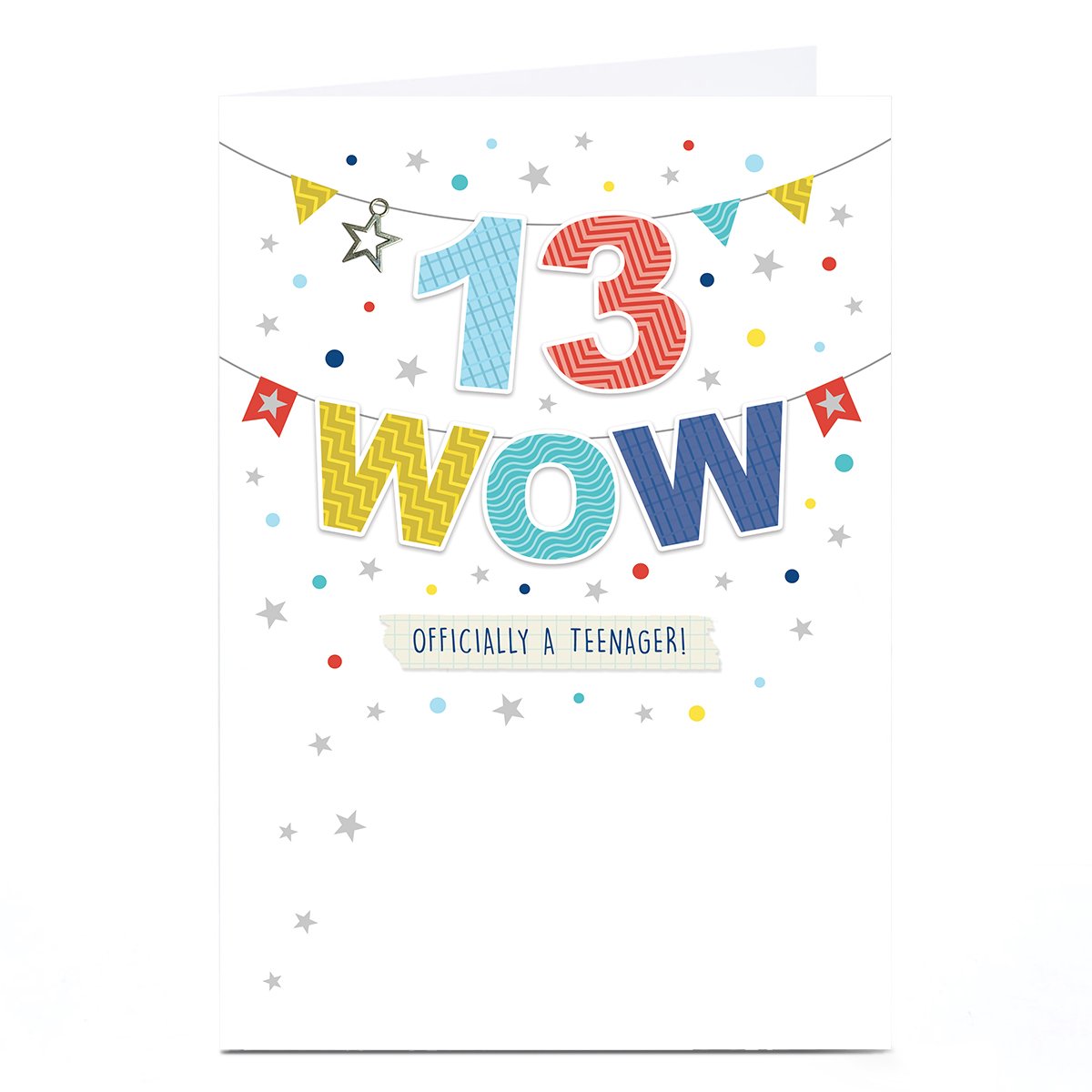 Personalised 13th Birthday Card - Officially a Teenager Bunting