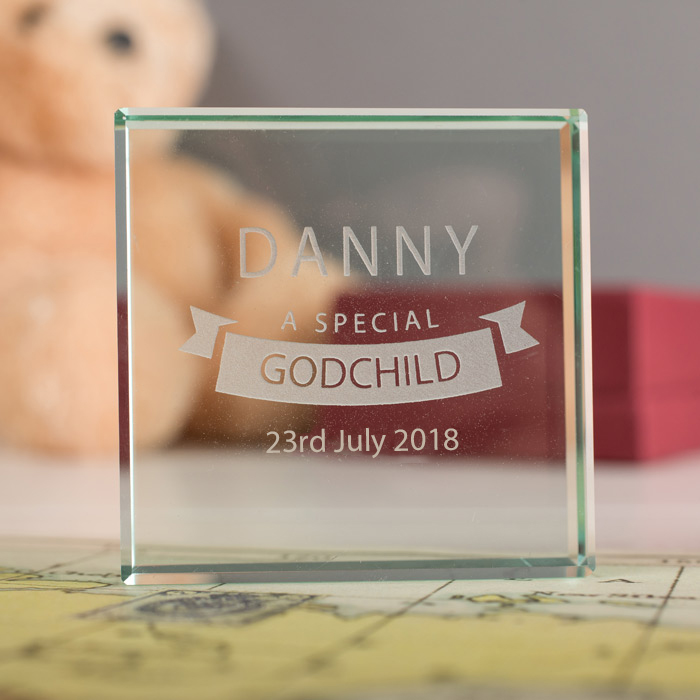 Personalised Engraved Glass Token - Special Godchild