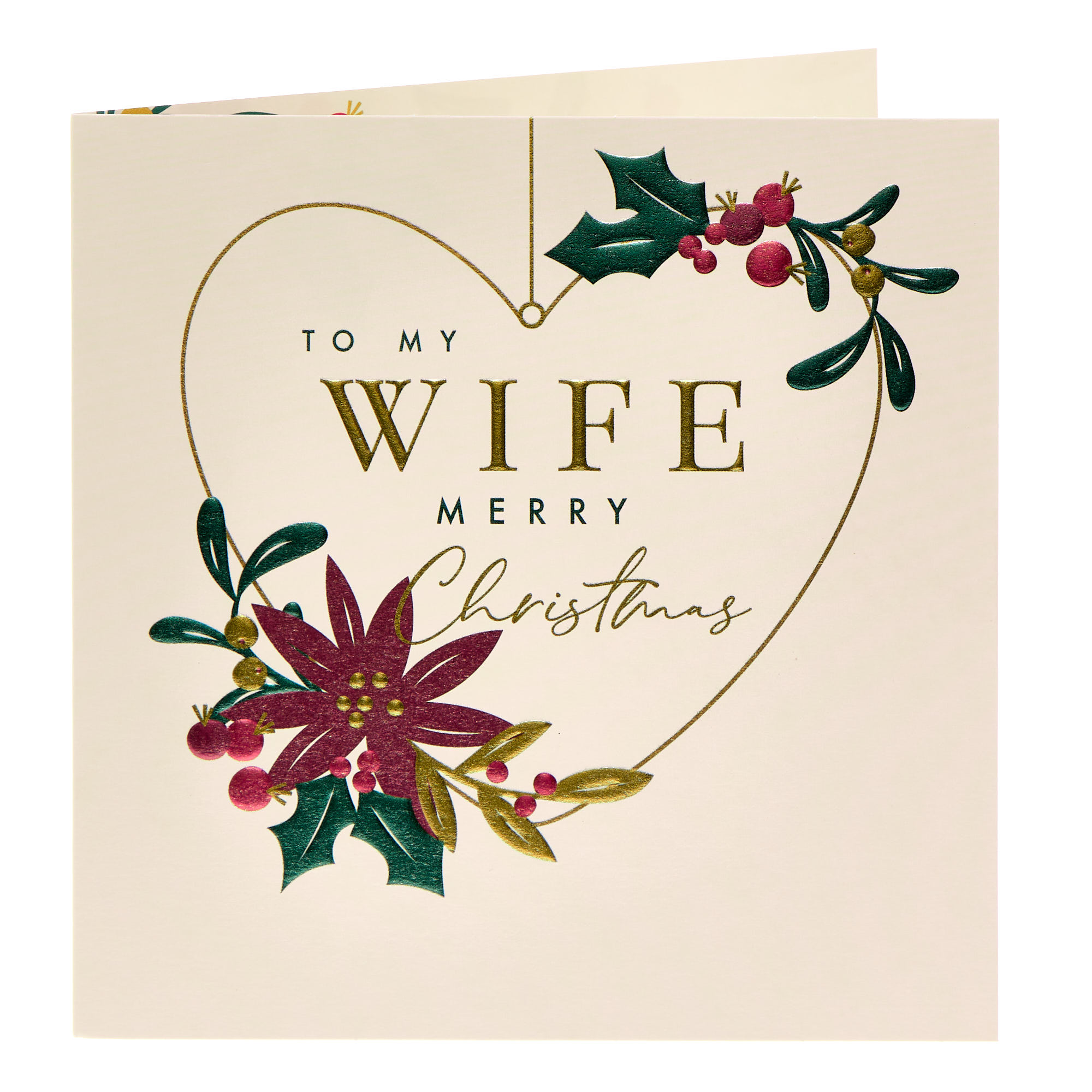 WIFE Floral Heart Studio 41 Christmas Card