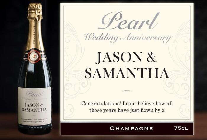 Luxury Personalised Champagne - Pearl Anniversary