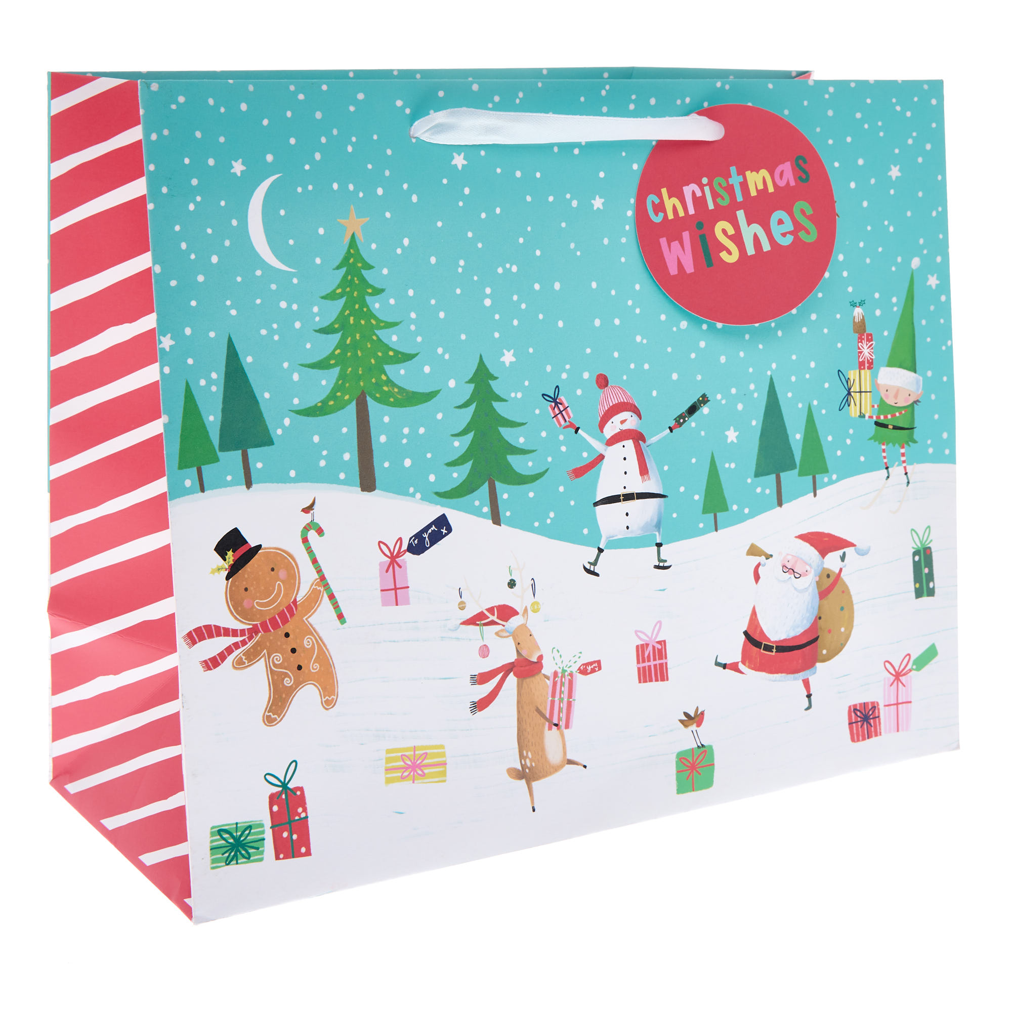 Festive Characters Large Landscape Christmas Gift Bag