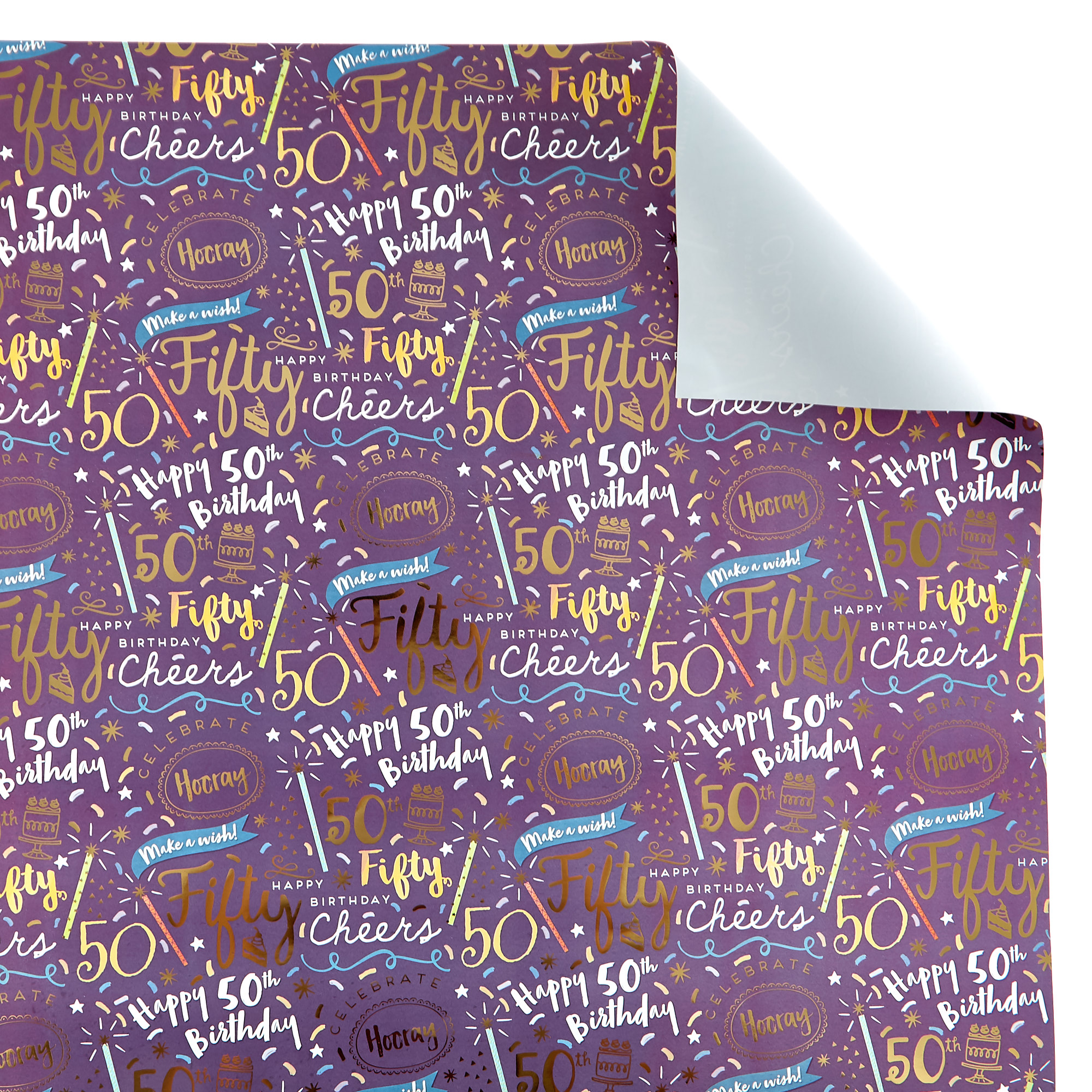 50th Birthday Wrapping Paper - 1 Sheet