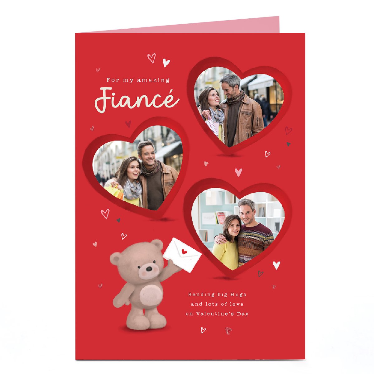 Photo Hugs Valentine's Day Card - Big Hugs and Lots of Love, Fiance