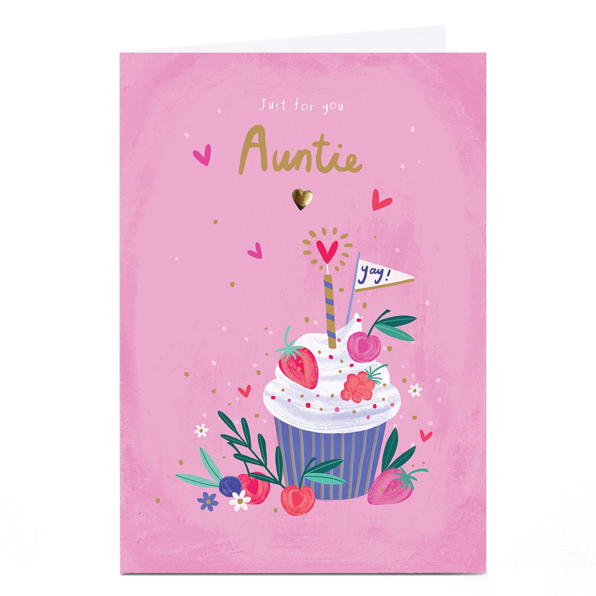 Personalised Birthday Card - Birthday Cupcake, Auntie