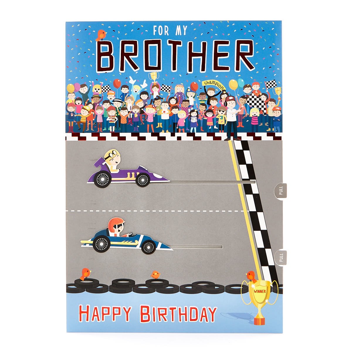 Signature Collection Birthday Card - Brother Race Cars