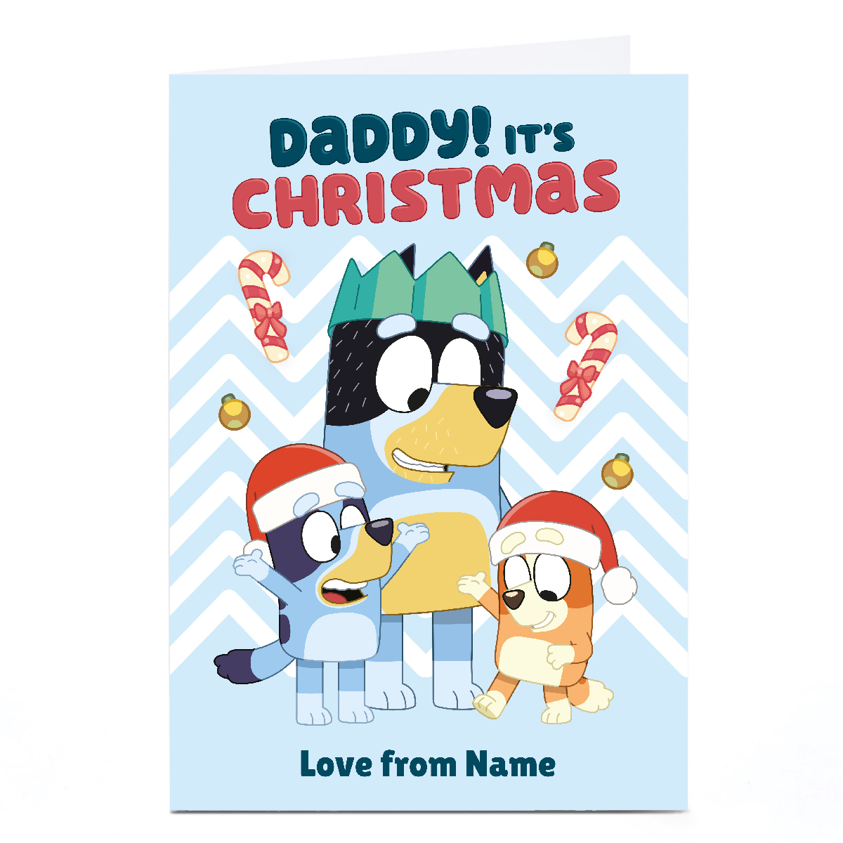 Personalised Bluey Christmas Card - Bluey - Daddy It's Christmas