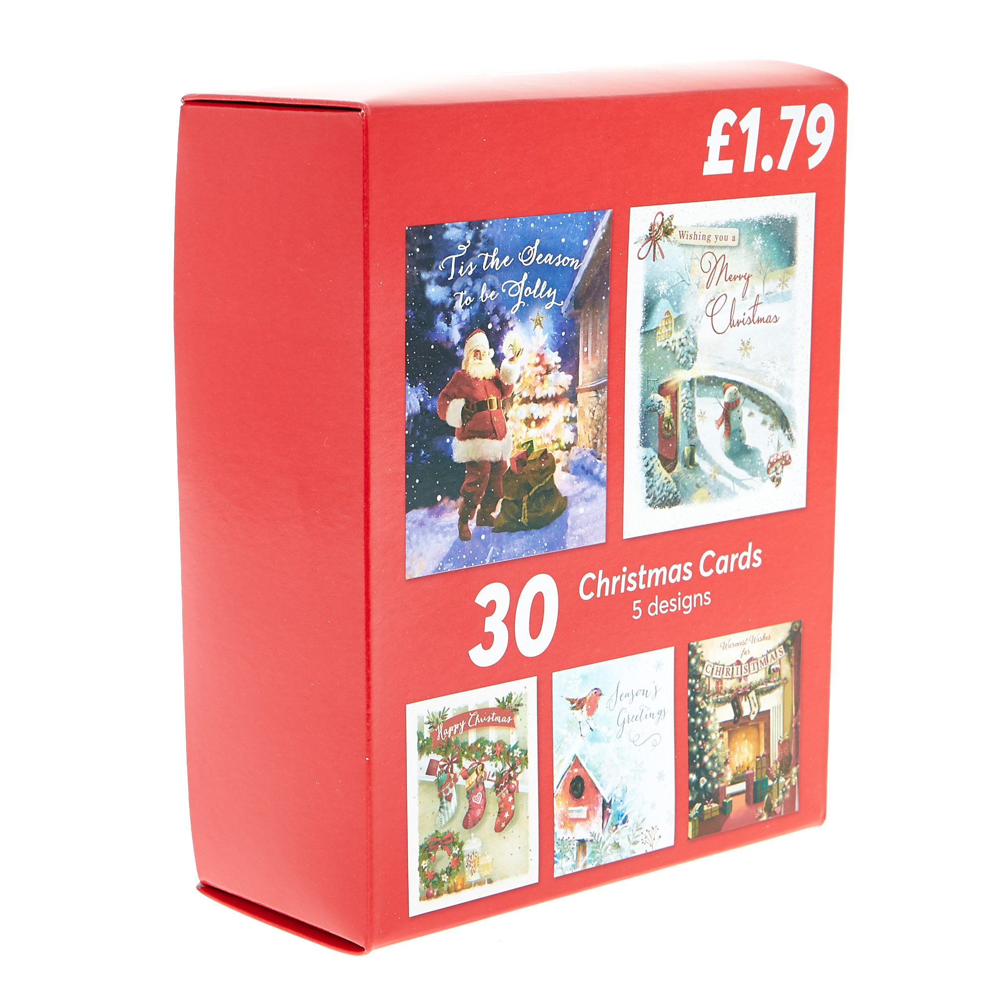 30 Value Christmas Cards - Traditional (5 Designs)