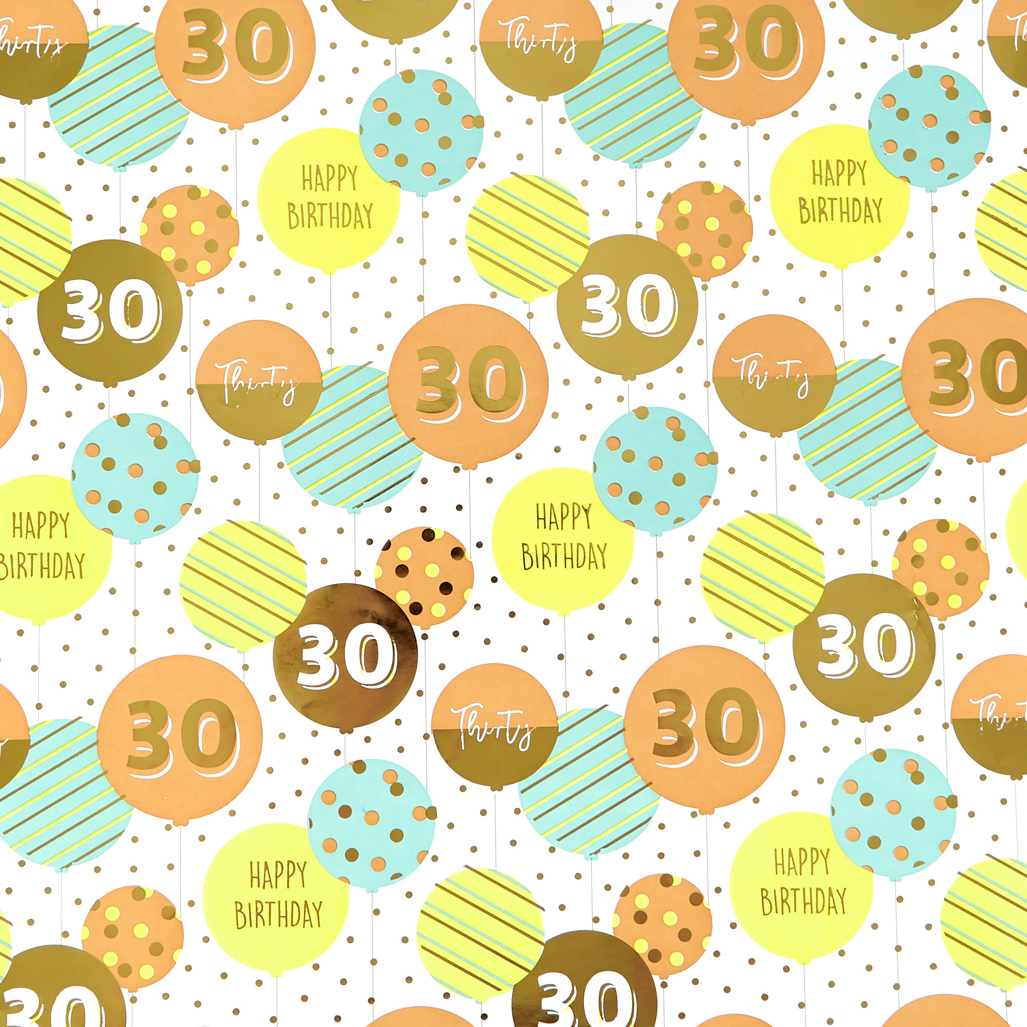 30th Birthday Wrapping Paper - 1 Sheet