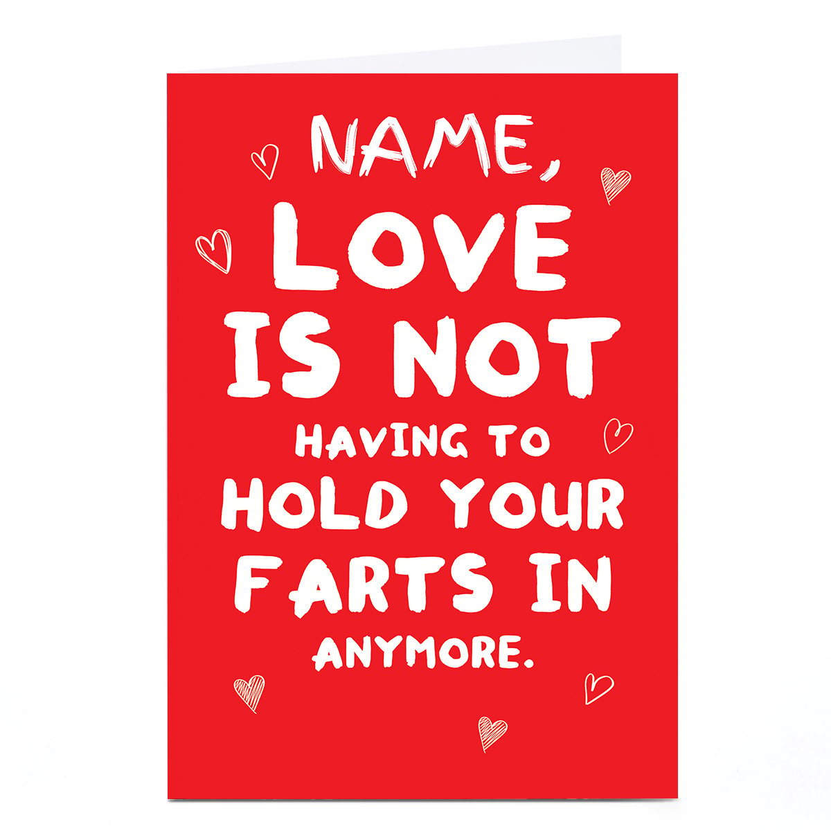 Personalised Emo Rescue Valentine's Day Card - Not Having To Hold Your Farts In, Any Name