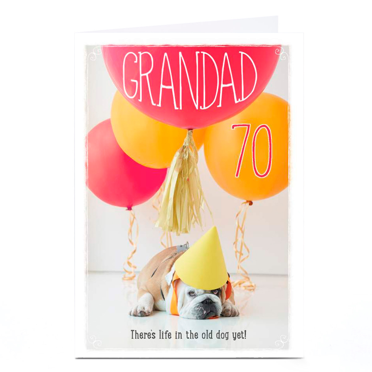 Personalised Birthday Card - Old Dog, Editable Age, Grandad