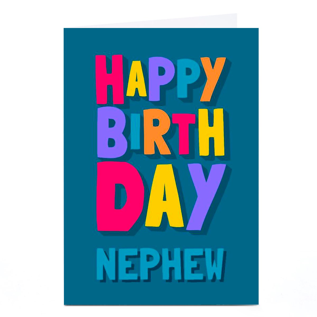 Personalised Birthday Card - Colourful Letters, Nephew
