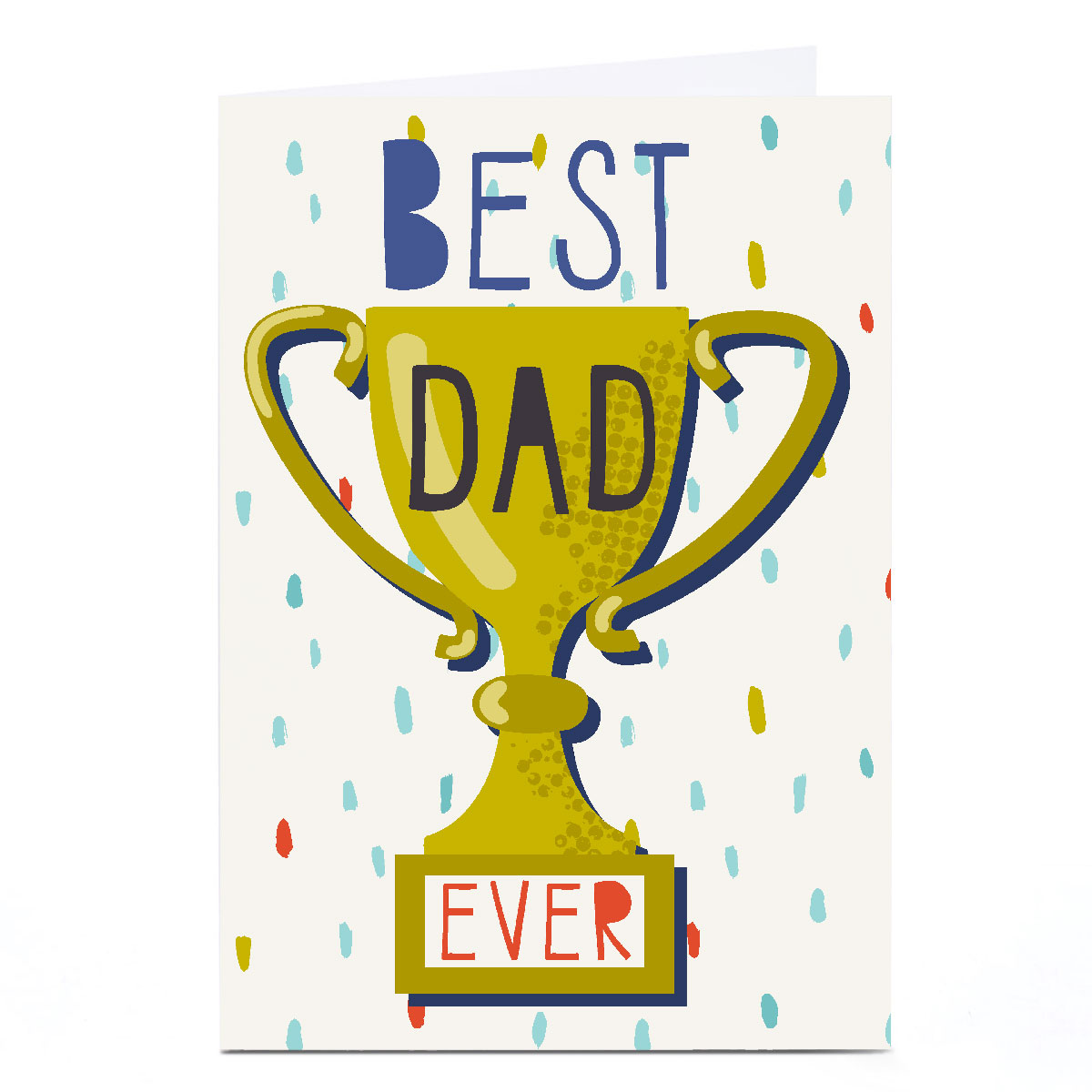 Personalised Bev Hopwood Father's Day Card - Best Dad Ever Trophy