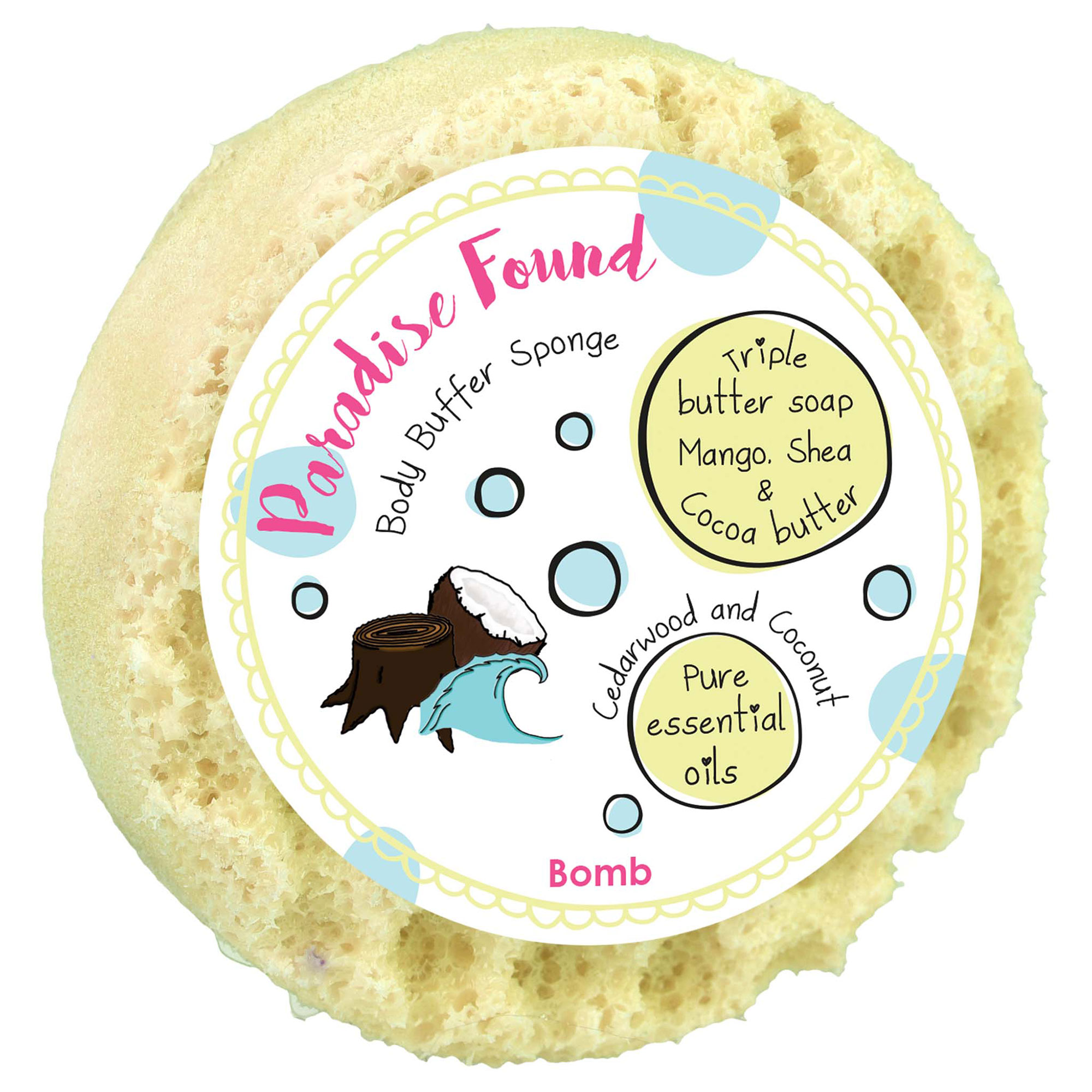 Bomb Cosmetics Paradise Found Body Buffer Soap Sponge