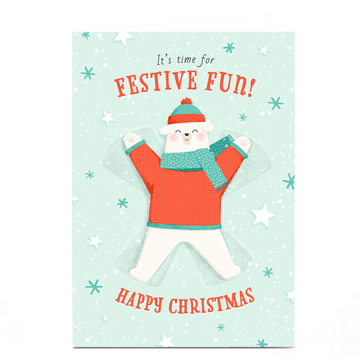 Personalised Christmas Card - Festive Fun Bear