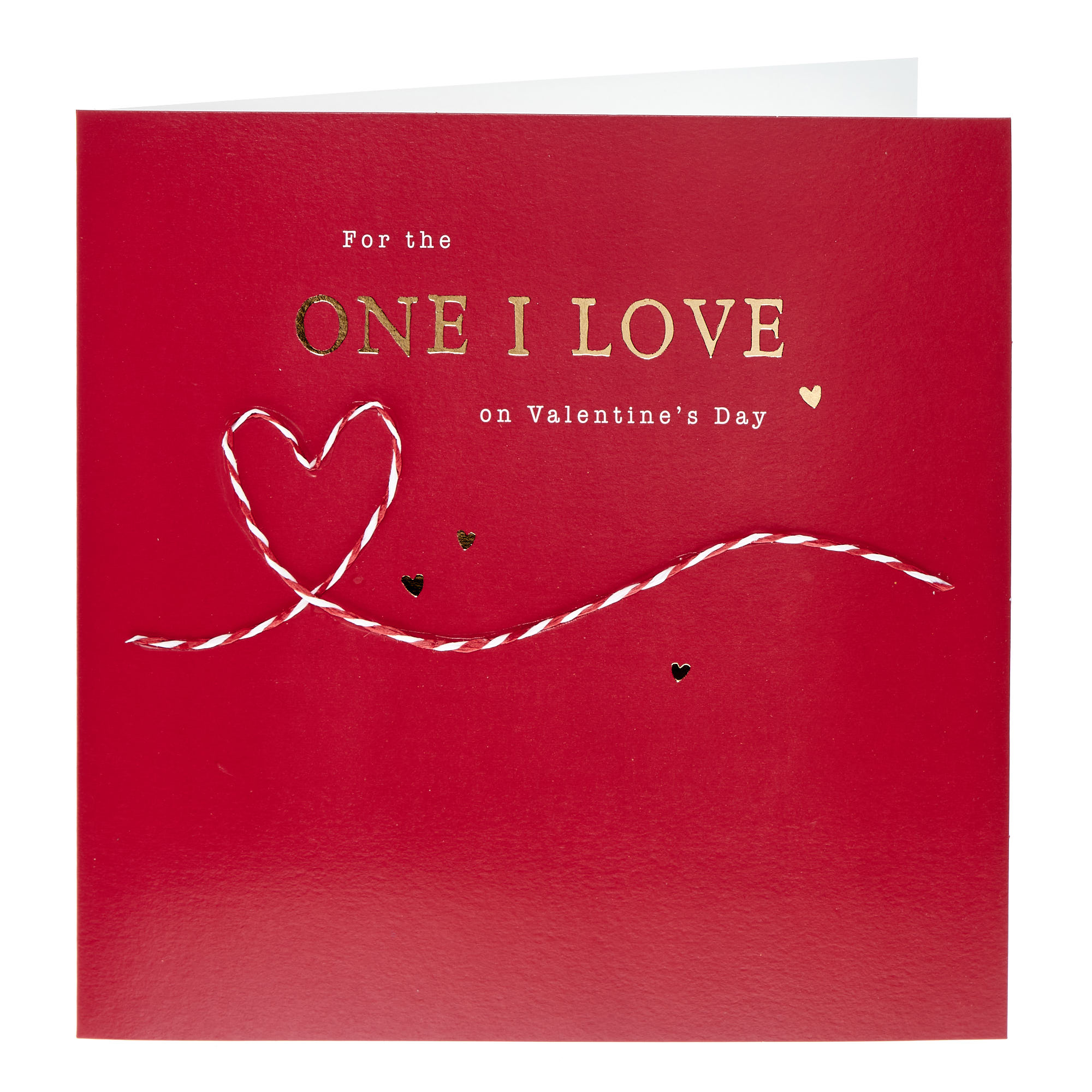 One I Love Stitched Heart Valentine's Day Card