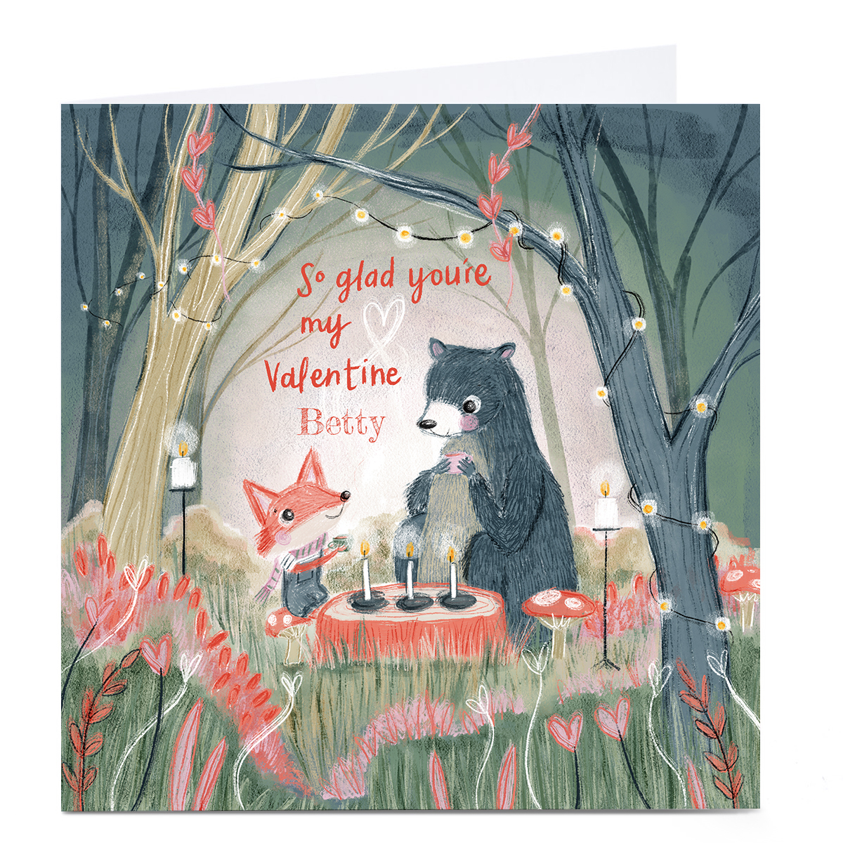 Personalised Emma Valenghi Valentine's Day Card - Bear & Fox 