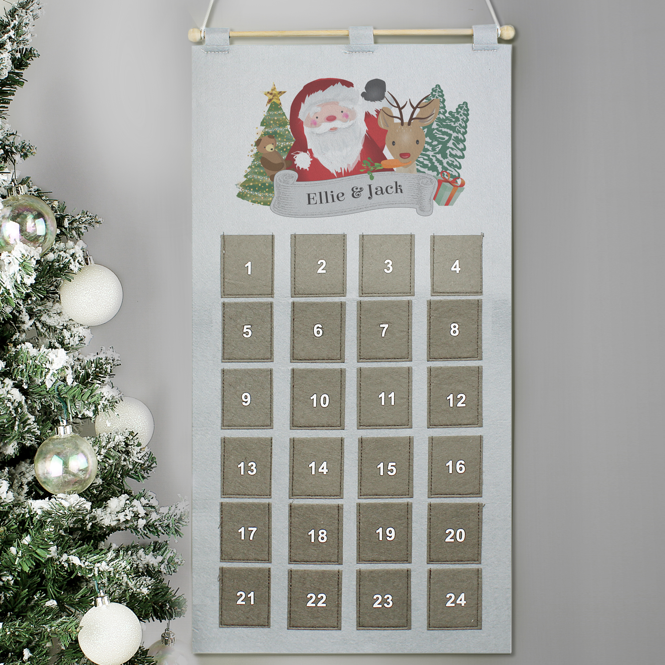 Personalised Silver Santa Advent Calendar