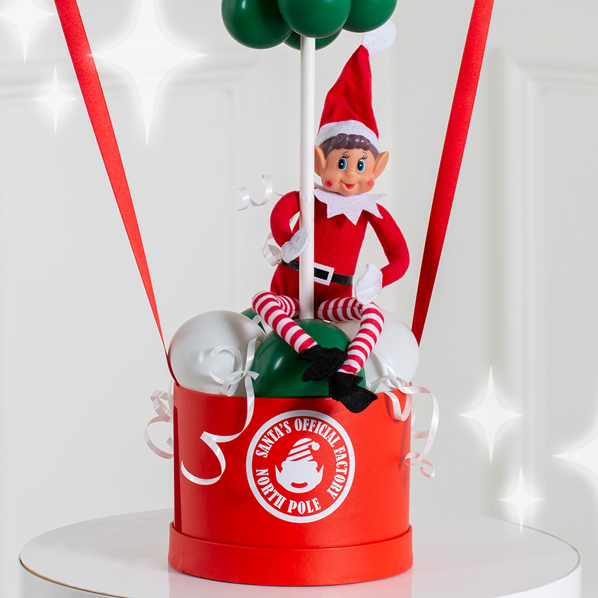 Elf On The Shelf Personalised Hot Air Balloon Stack  - DELIVERED INFLATED!