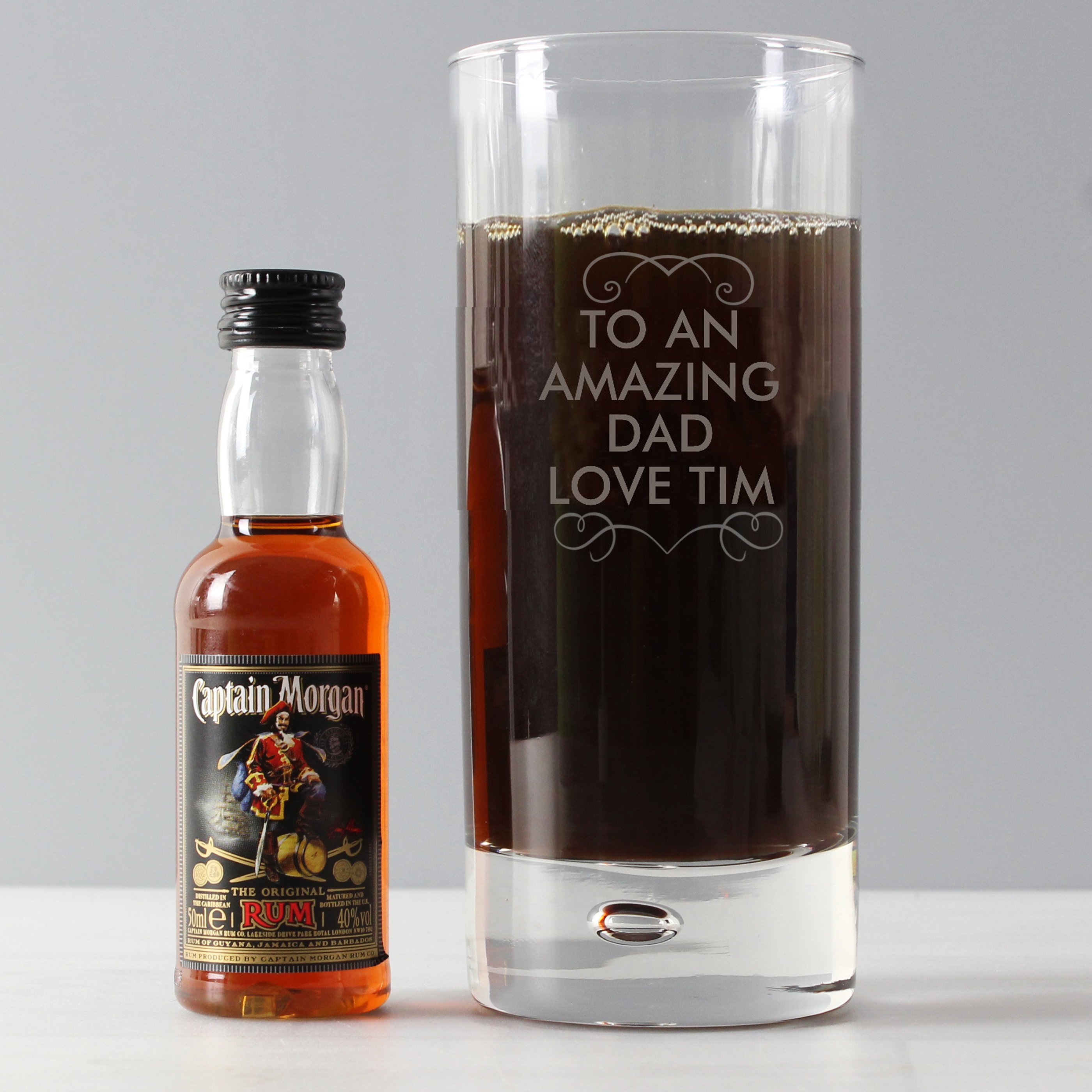 Buy Captain Rum Bottle & Personalised Glass Gift Set for GBP 19.