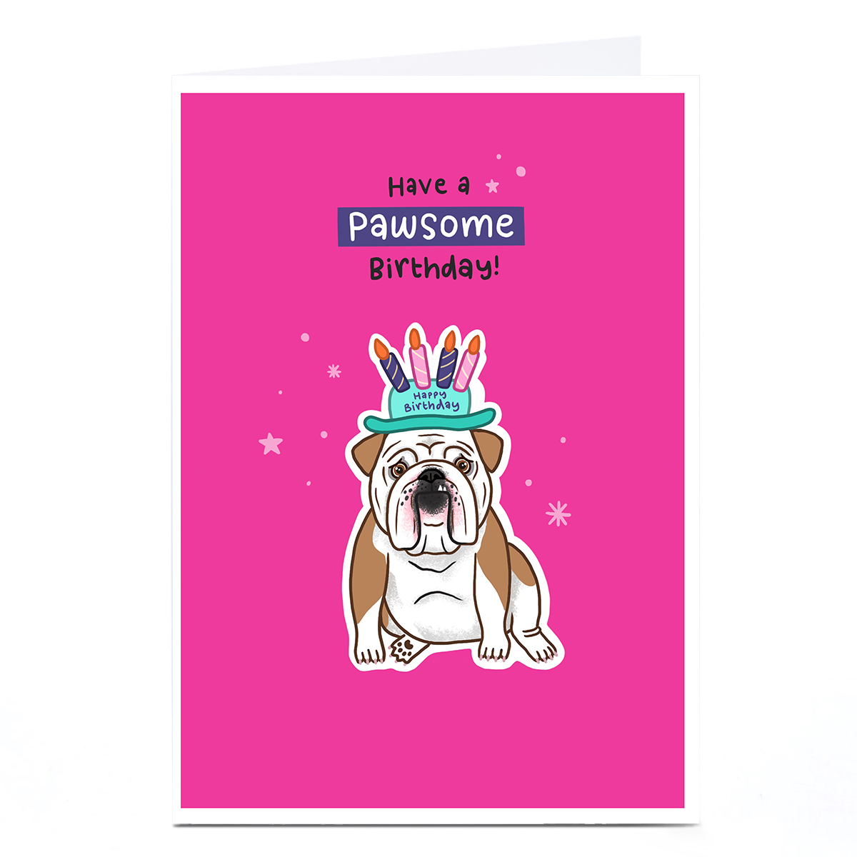 Personalised Blue Kiwi Birthday Card - Bulldog