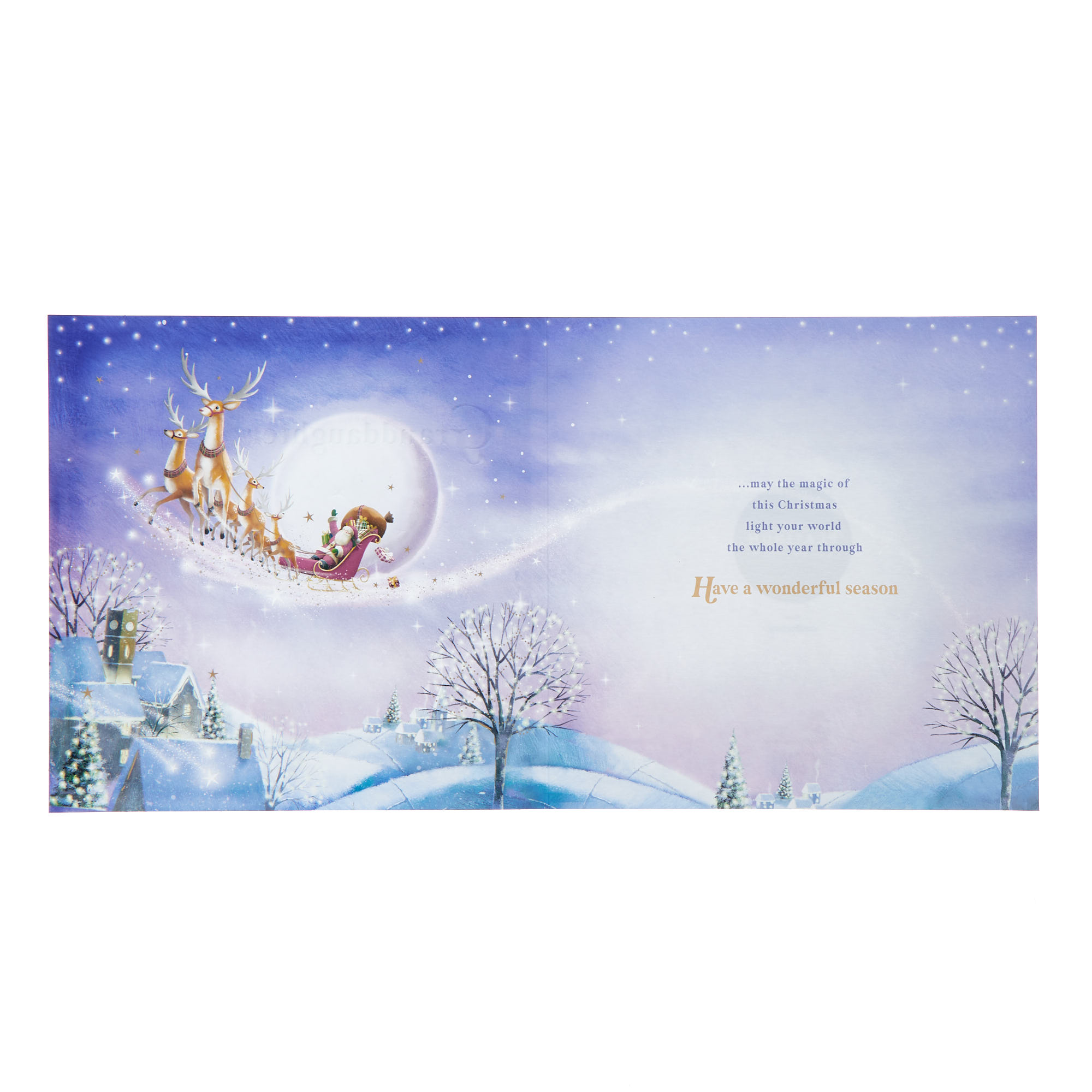 Granddaughter Santa Sleigh Christmas Card