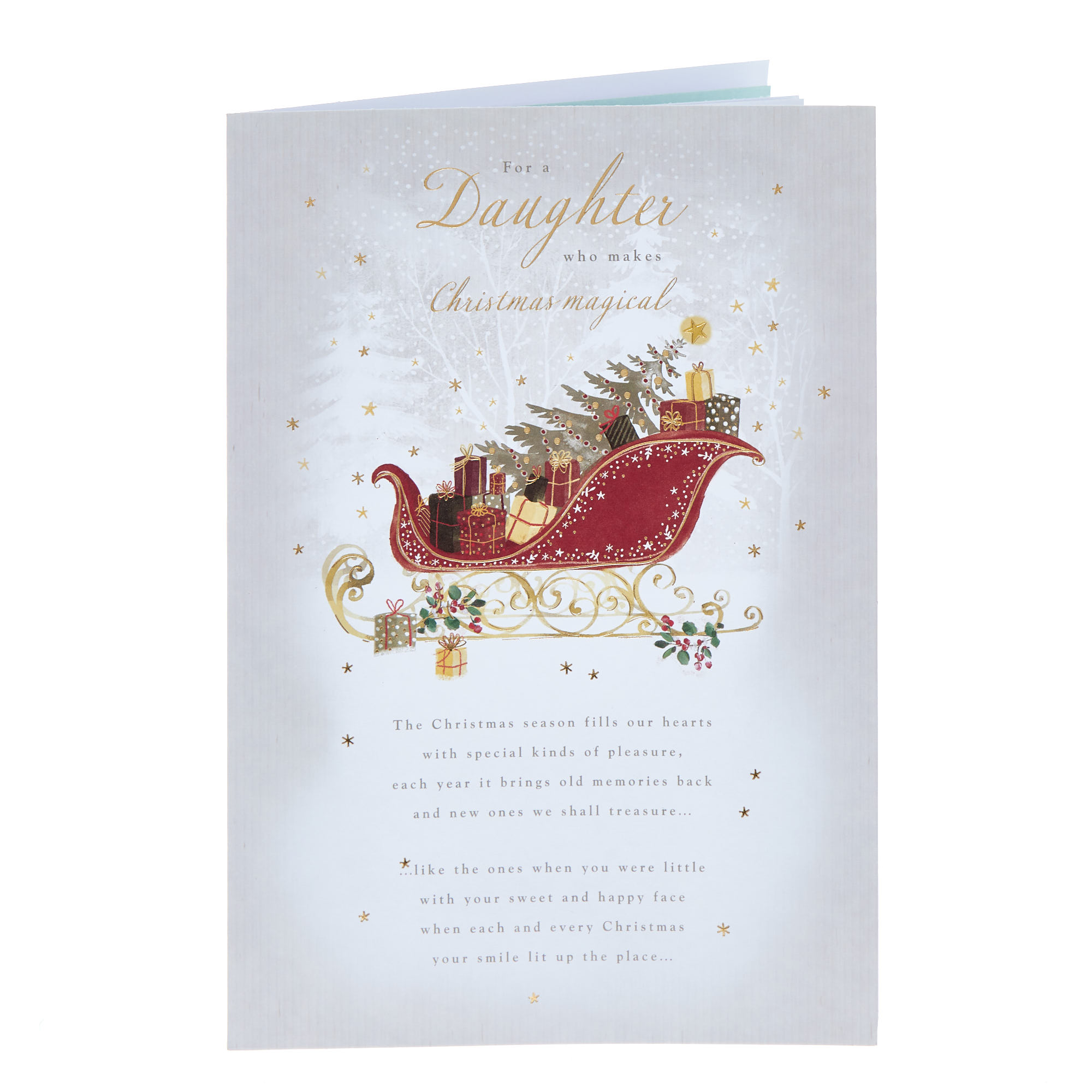 Daughter Traditional Sleigh Christmas Card