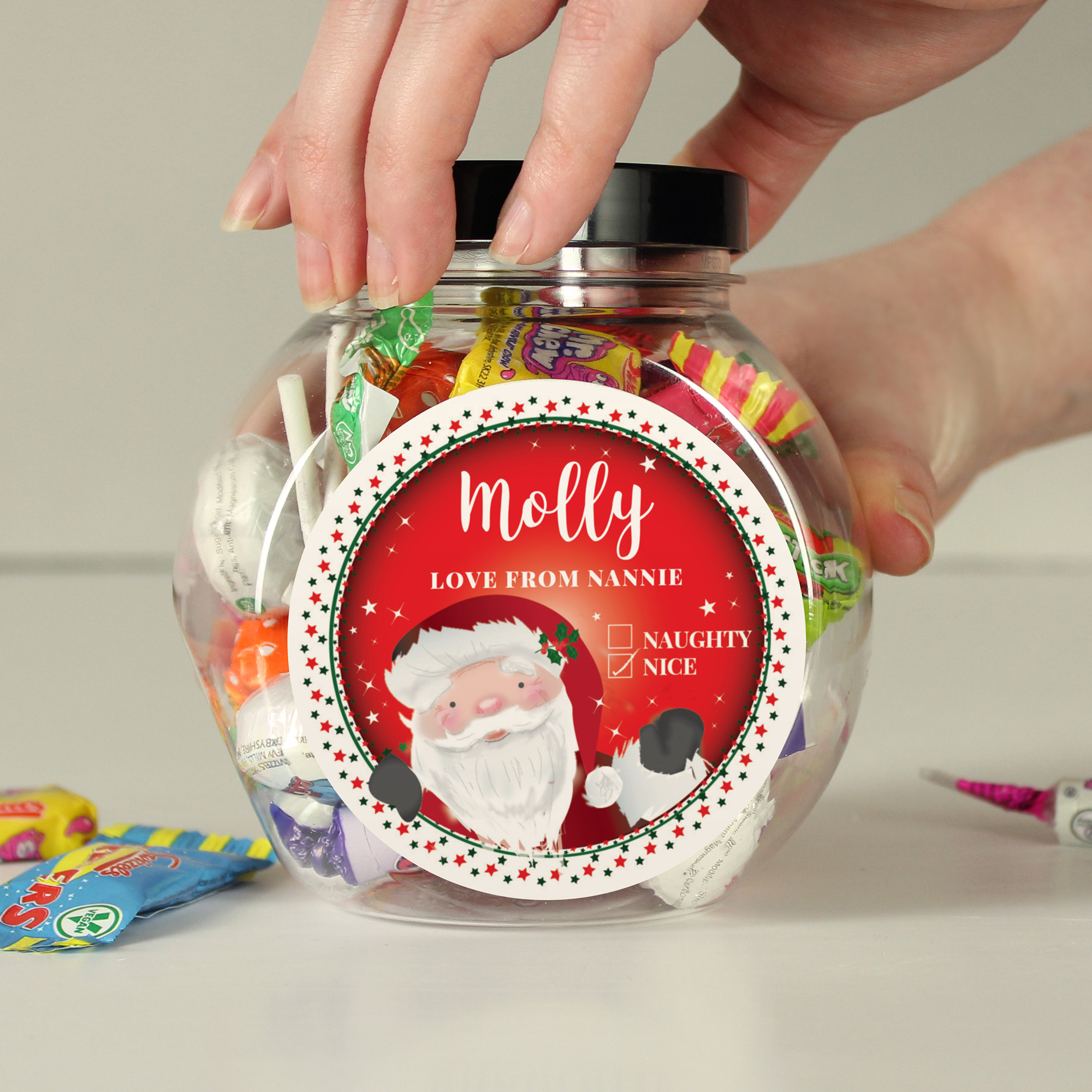 Pesonalised Santa Christmas Sweet Jar