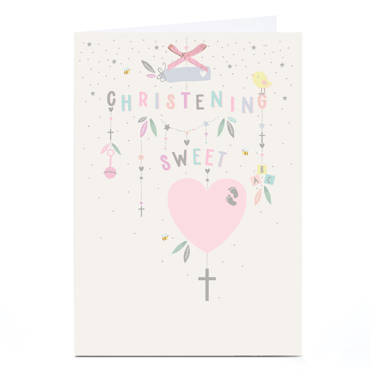 Personalised Christening Card - Pink Sweet