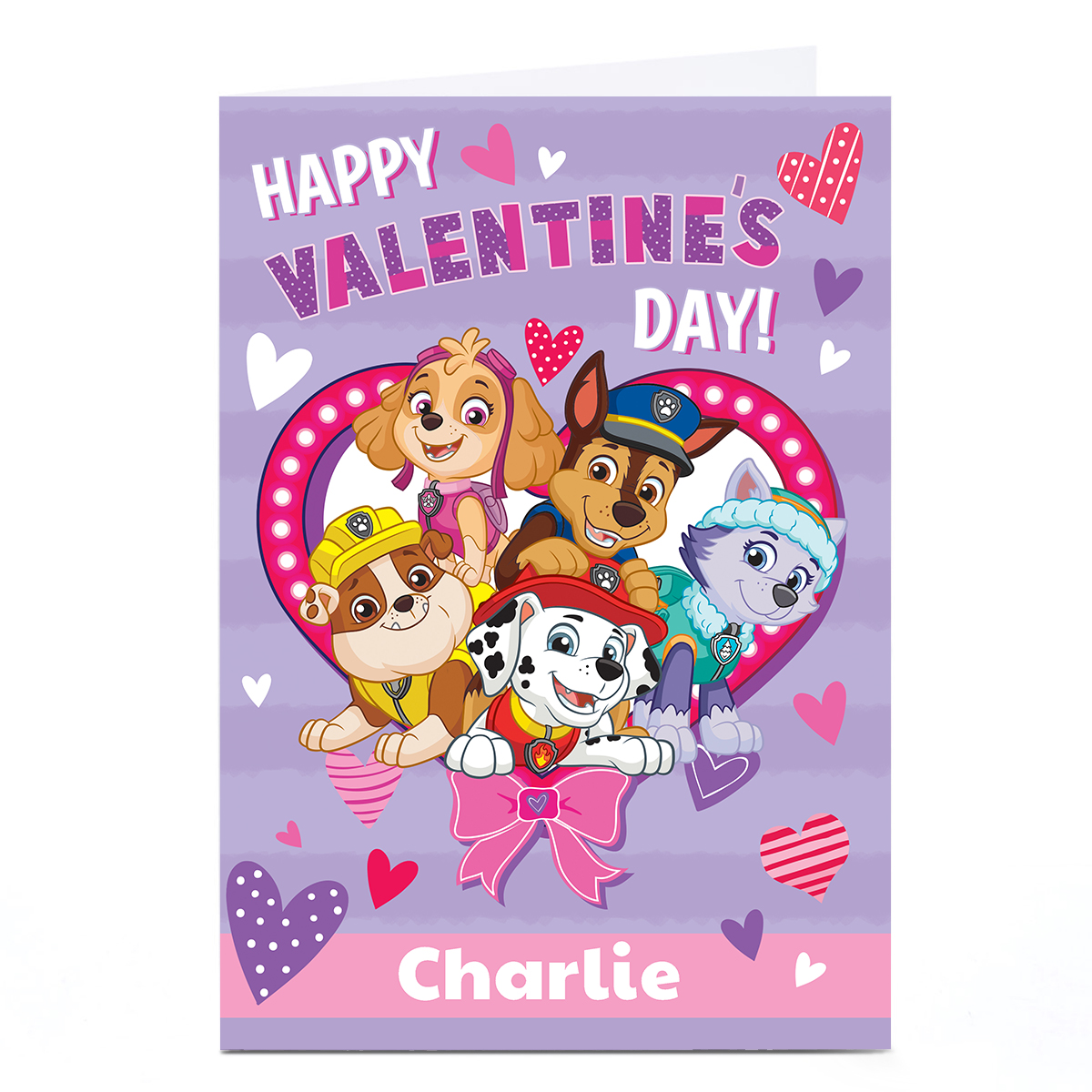 Personalised Paw Patrol Valentine's Day Card - Any Name