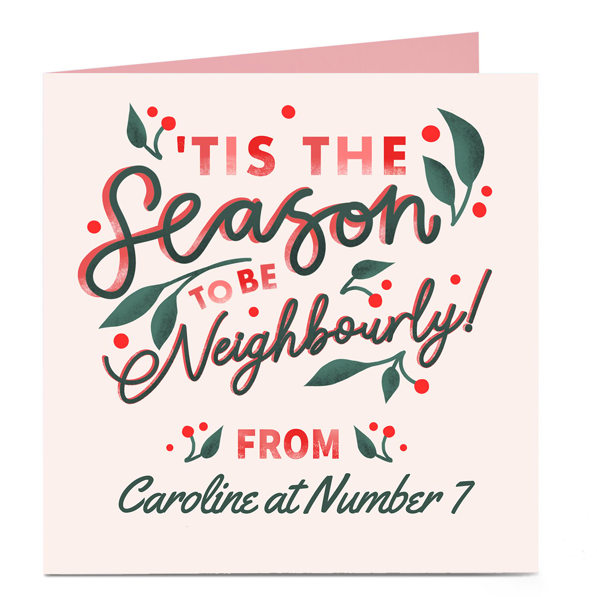 Personalised Christmas Card - Neighbourly Season