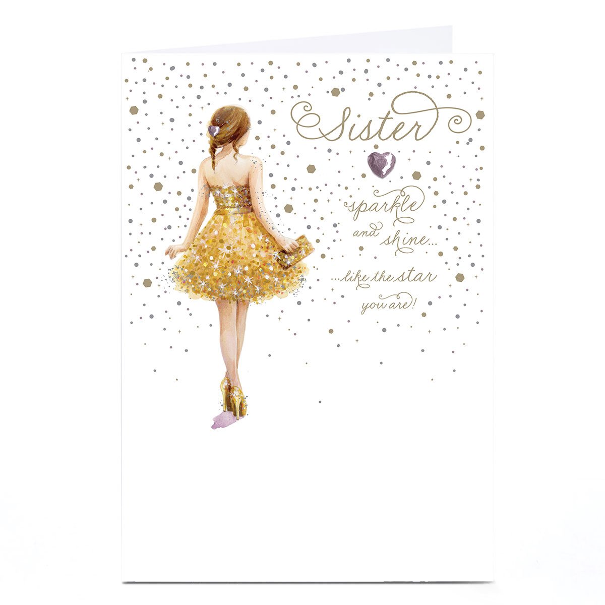 Personalised Birthday Card - Shine Like The Star You Are, Sister