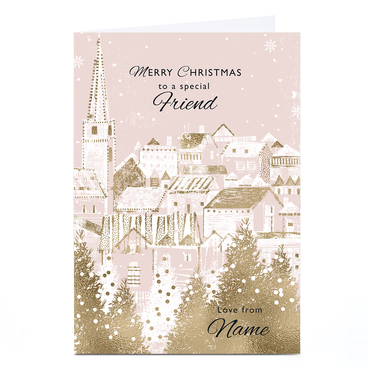 Personalised Rebecca Prinn Christmas Card - Festive Town, Special Friend