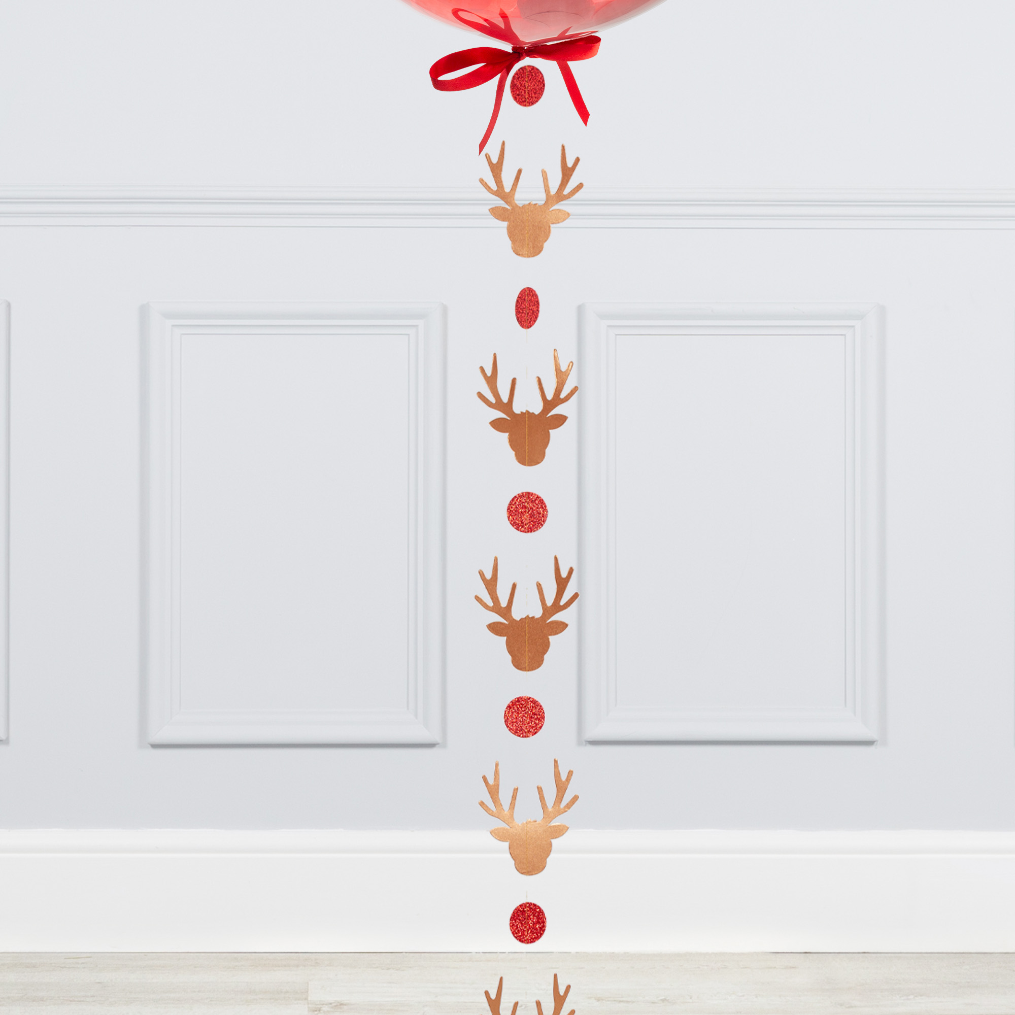 Personalised Christmas Reindeer Confetti Bubble Balloon - DELIVERED INFLATED!