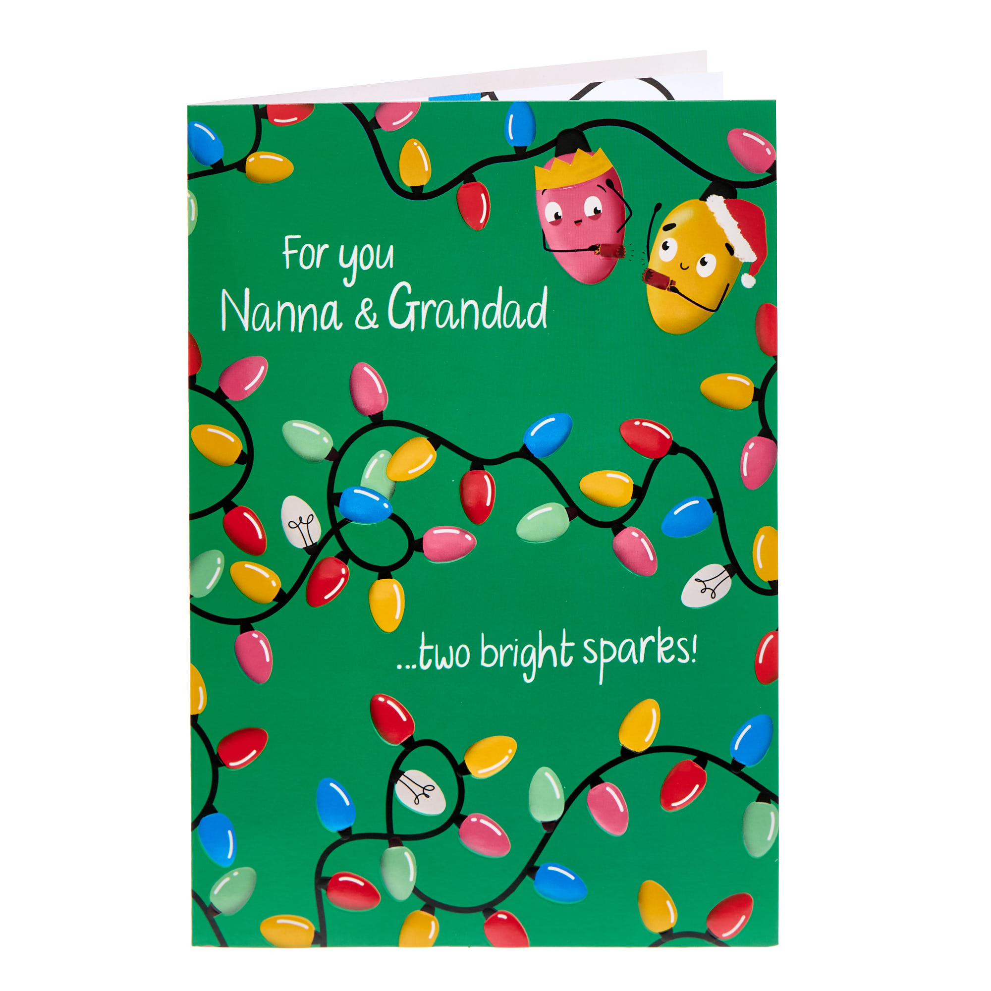 Nanna & Grandad Fairy Lights Christmas Card