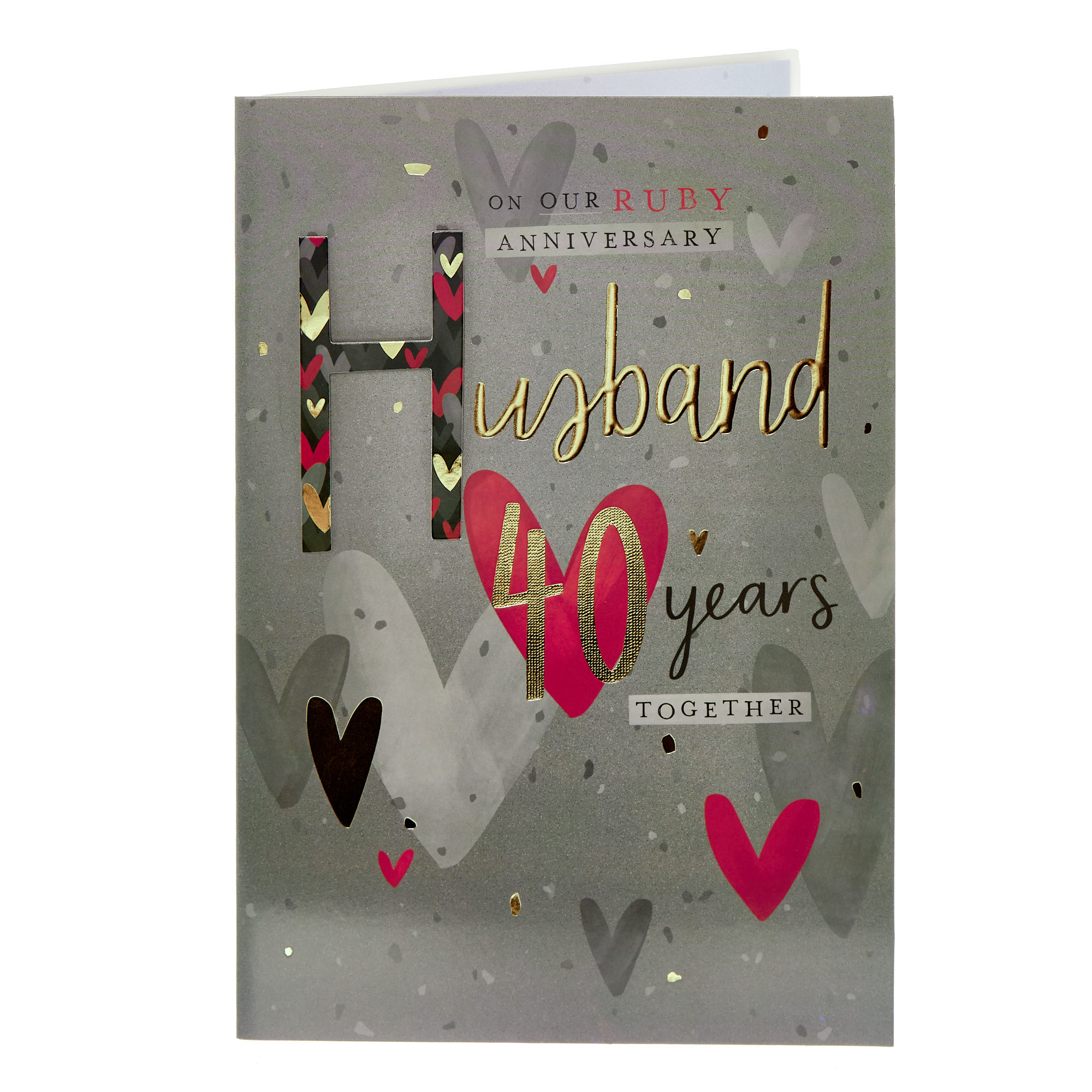 Husband Lived & Laughed Ruby 40th Wedding Anniversary Card