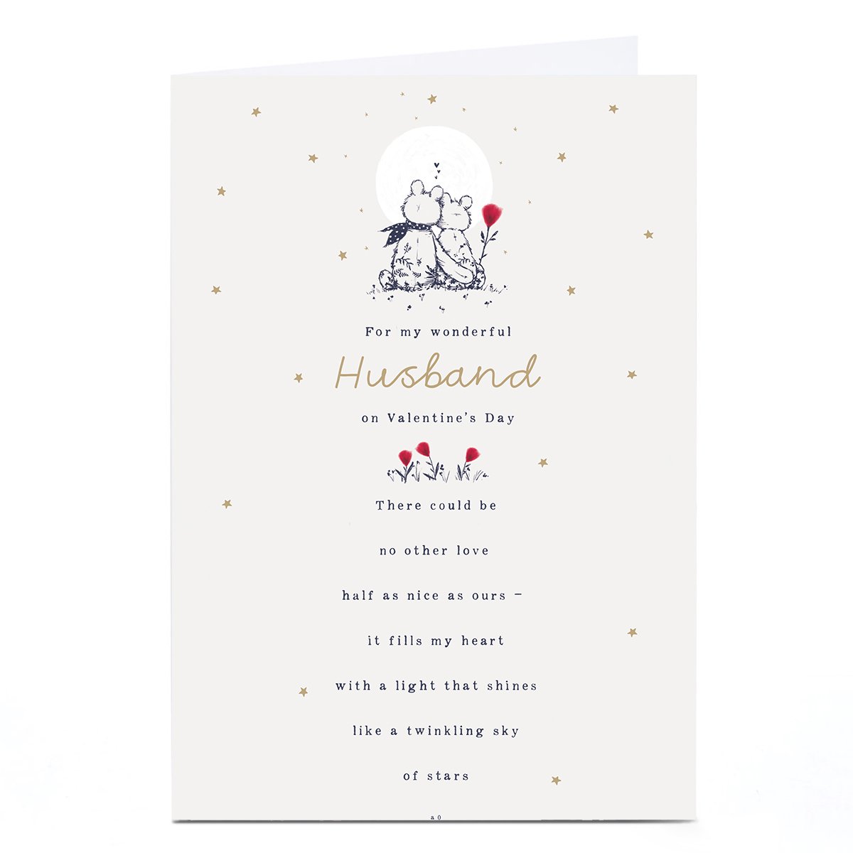 Personalised Valentine's Day Card - Bears Stargazing, Husband