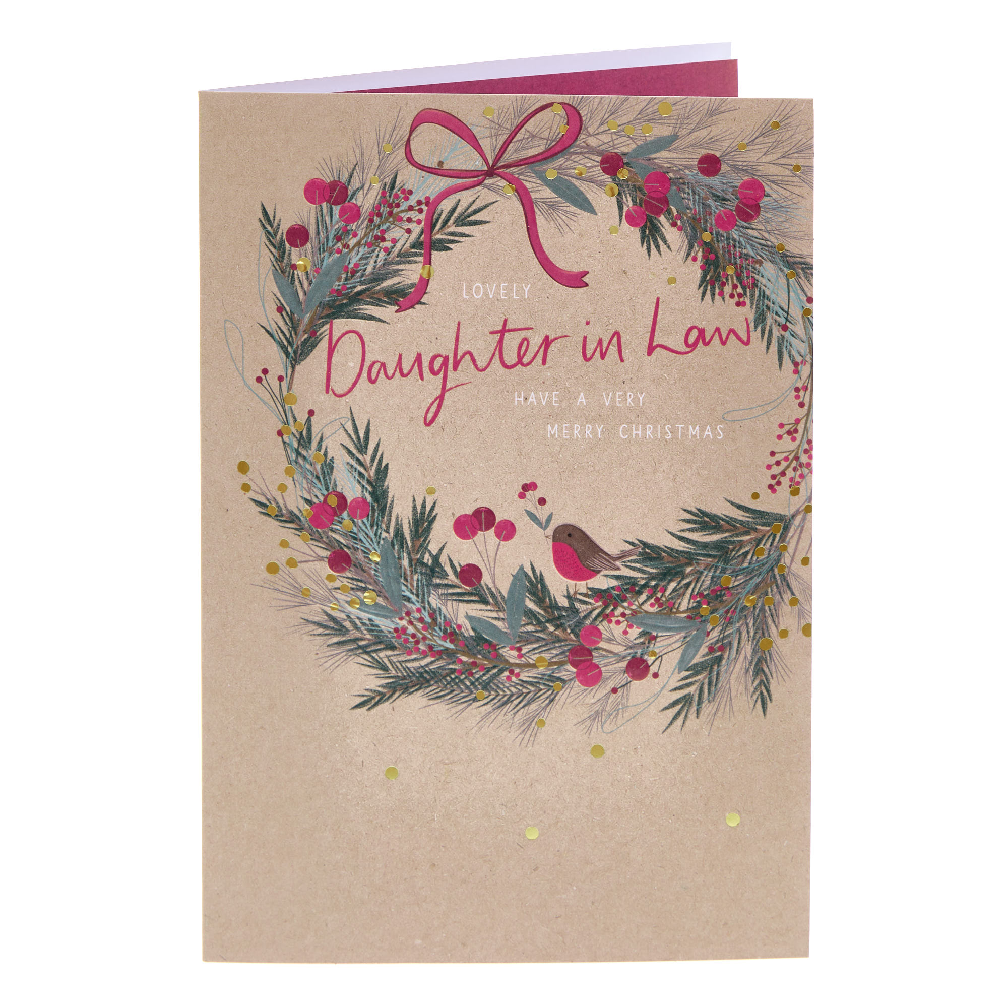 Daughter in Law Wreath Christmas Card