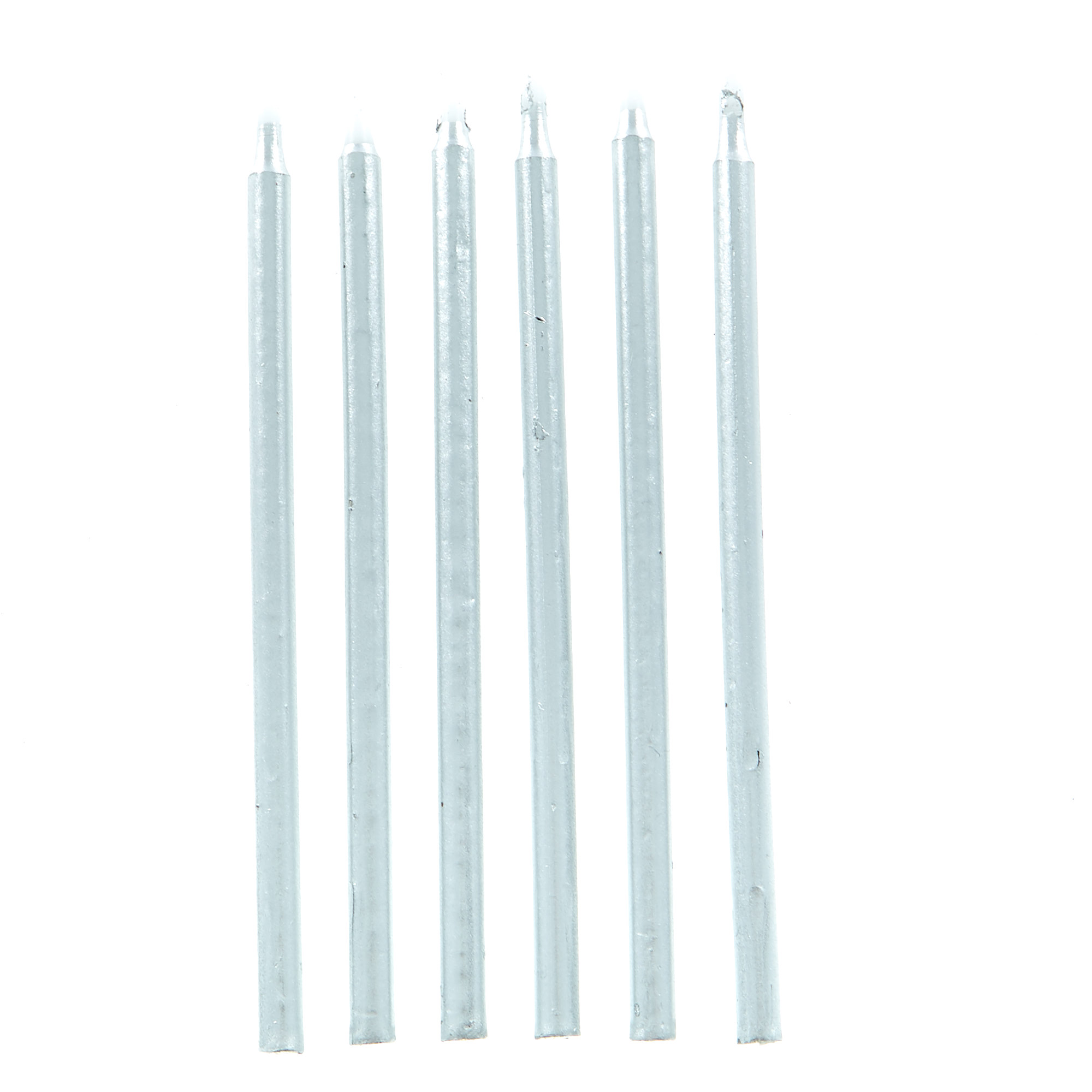 5-Inch Silver Party Candles - Pack Of 12