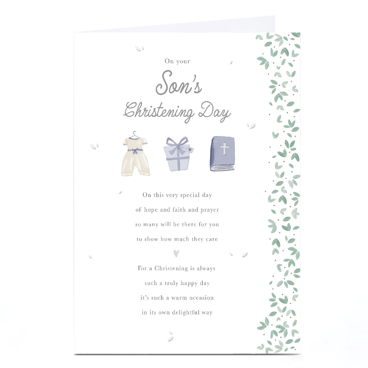 Personalised Christening Card - On Your Son's Christening Day