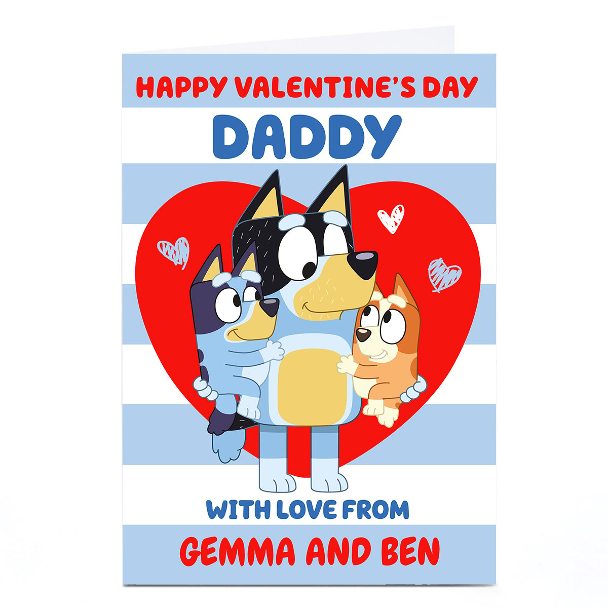 Personalised Bluey Valentine's Day Card - Happy Valentine's Day Daddy