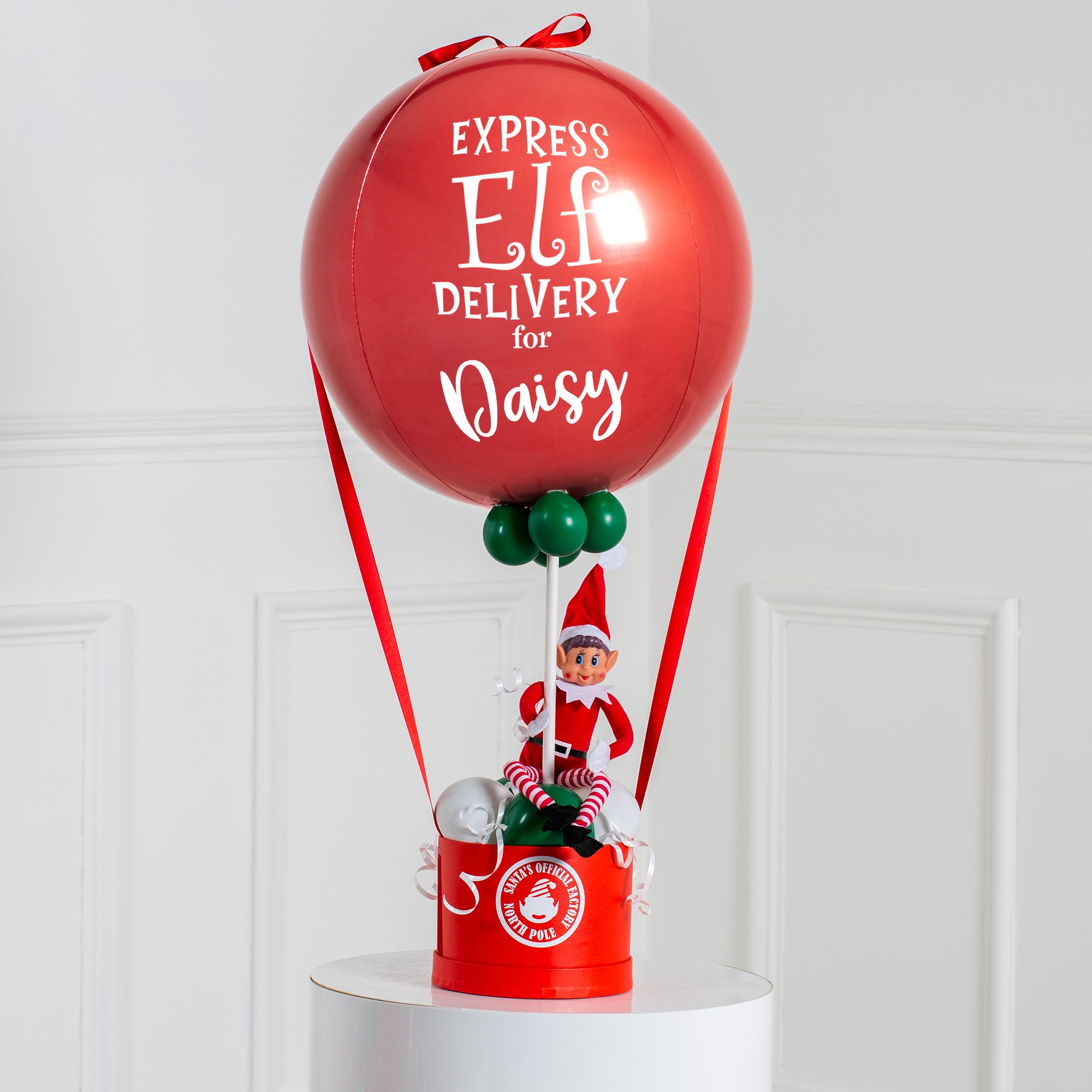 Elf On The Shelf Personalised Hot Air Balloon Stack  - DELIVERED INFLATED!