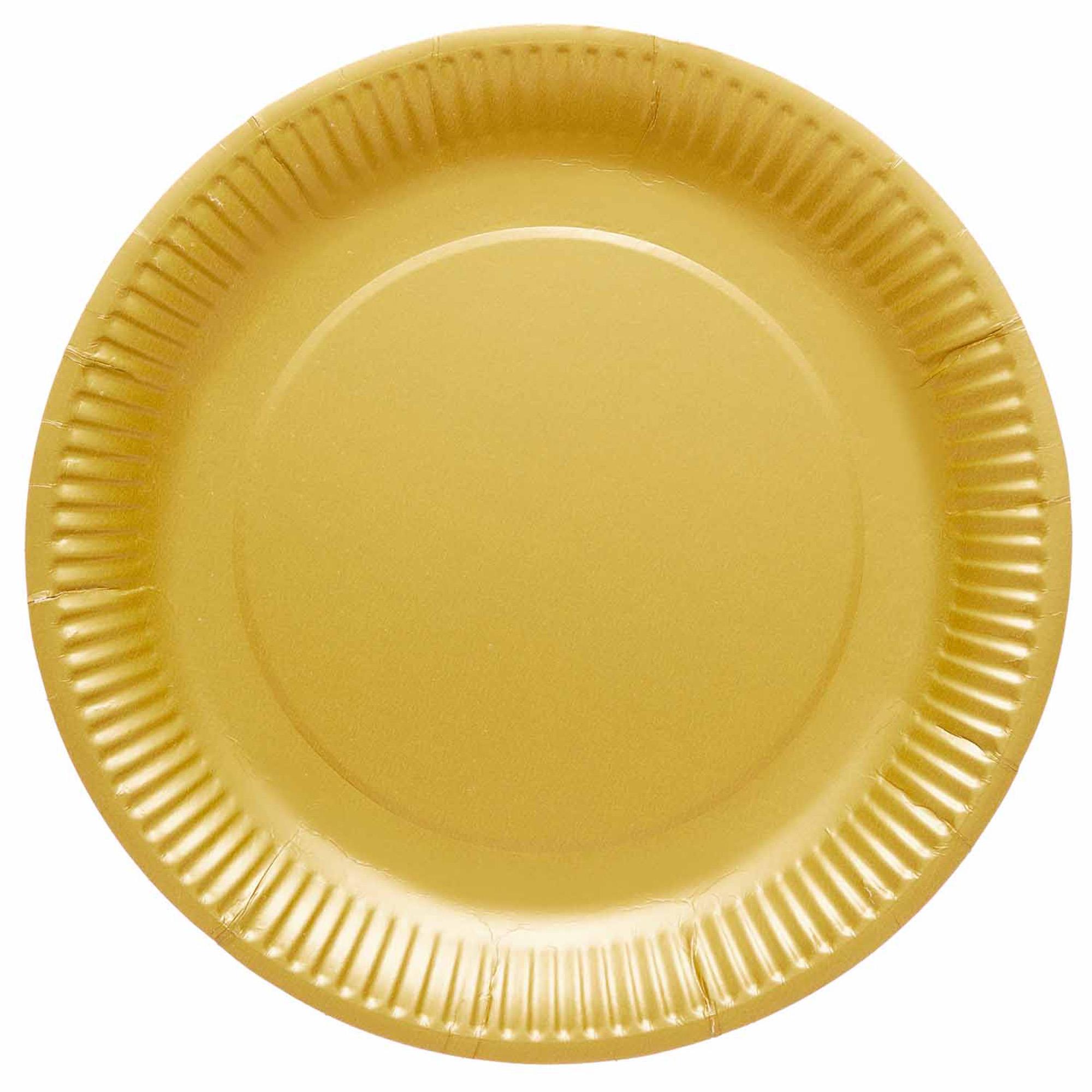 Gold Paper Plates - Pack of 8