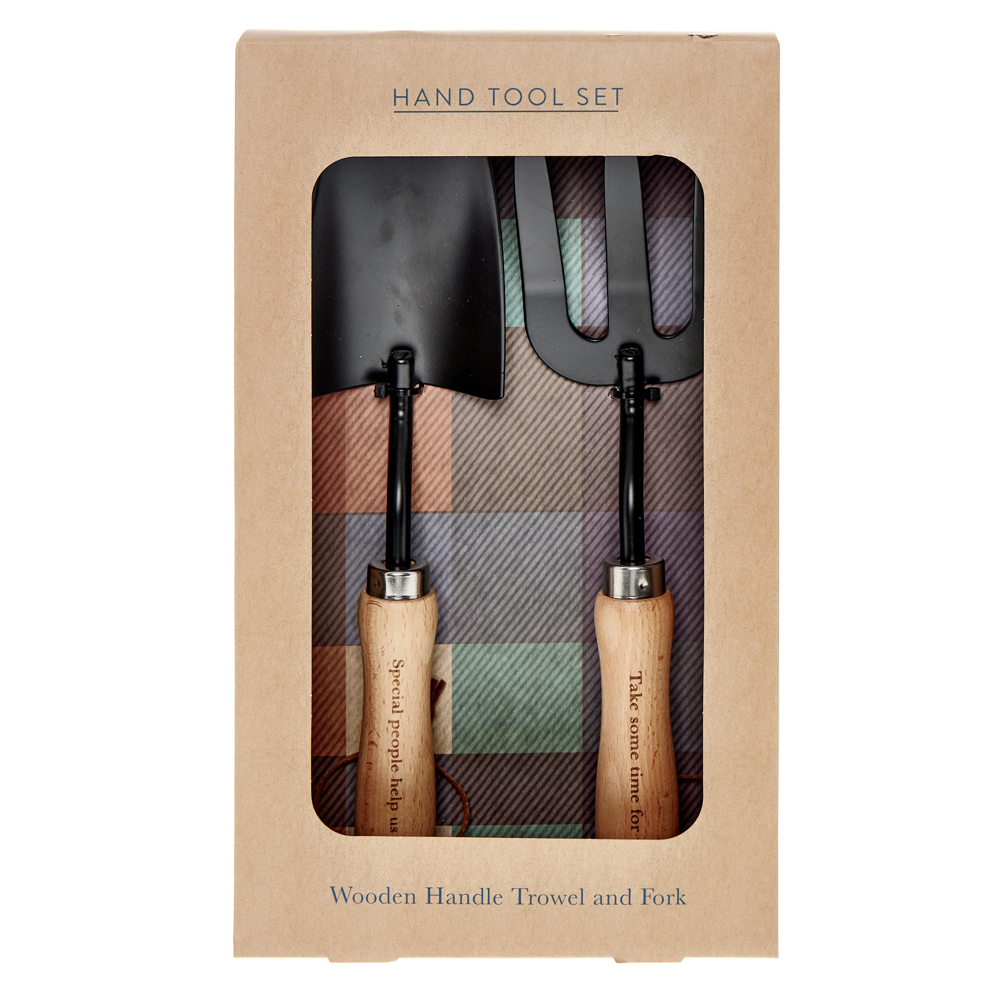 Wooden Handle Trowel & Fork Hand Tool Set