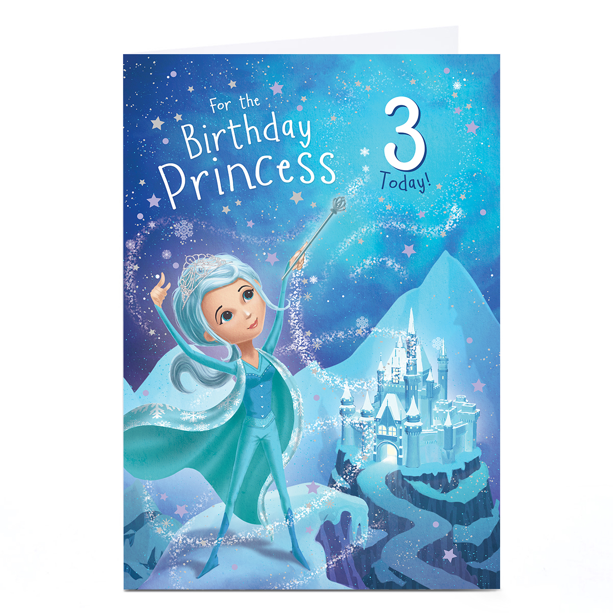 Personalised 3rd Birthday Card - Birthday Snow Princess