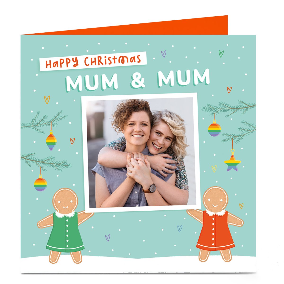 Photo Christmas Card - Gingerbread Couple, Mum & Mum