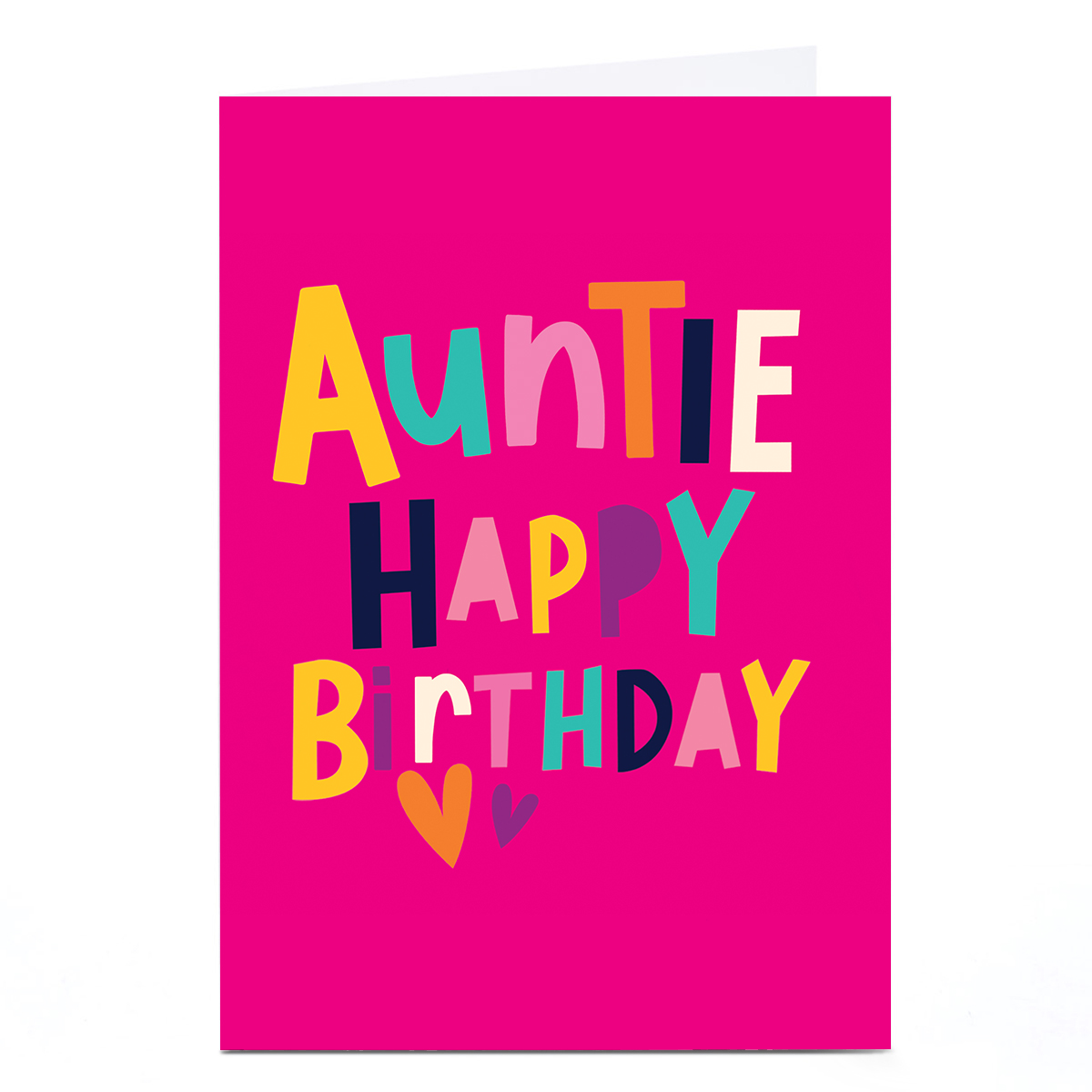 Personalised Birthday Card - Pink & Brights Happy Birthday, Auntie